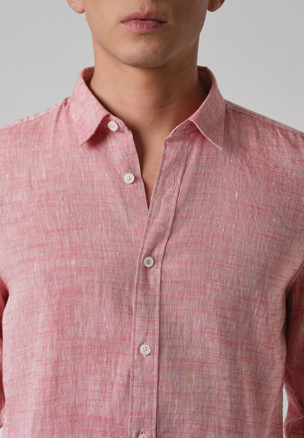 100% Pure Linen Punch Red Shirt