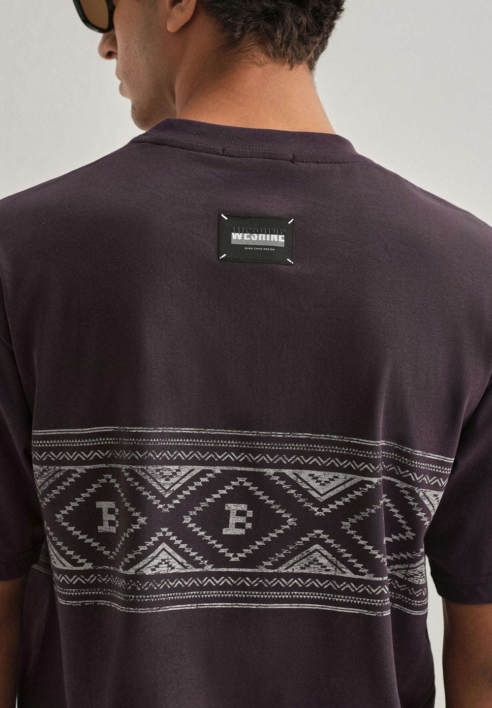 Purple Aztec Printed Oversized T-shirt