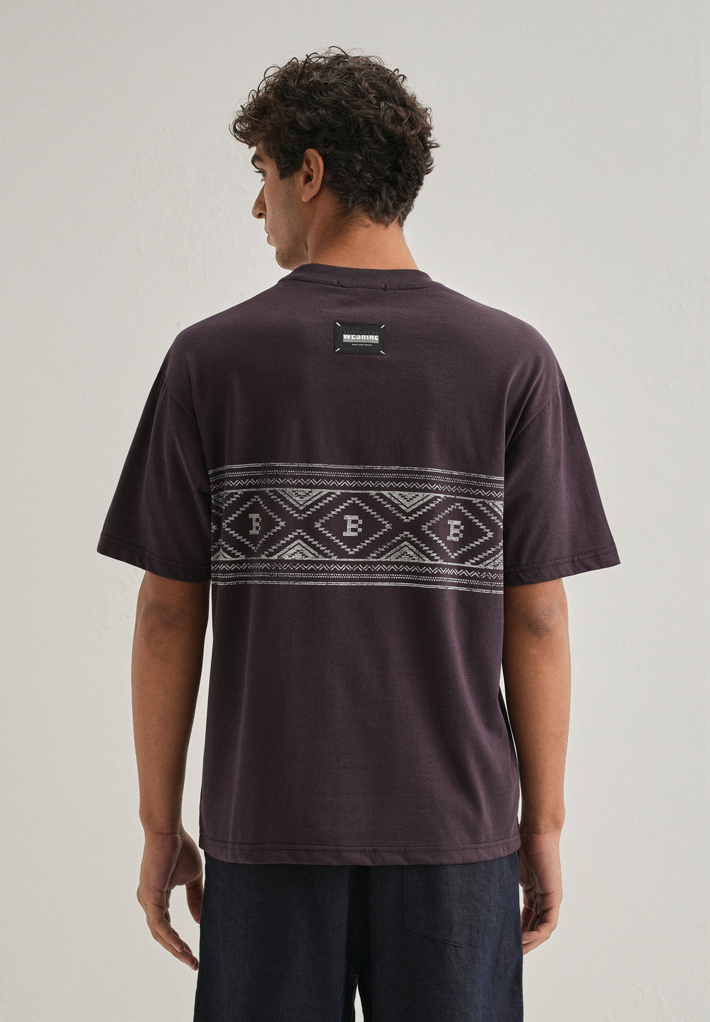 Purple Aztec Printed Oversized T-shirt