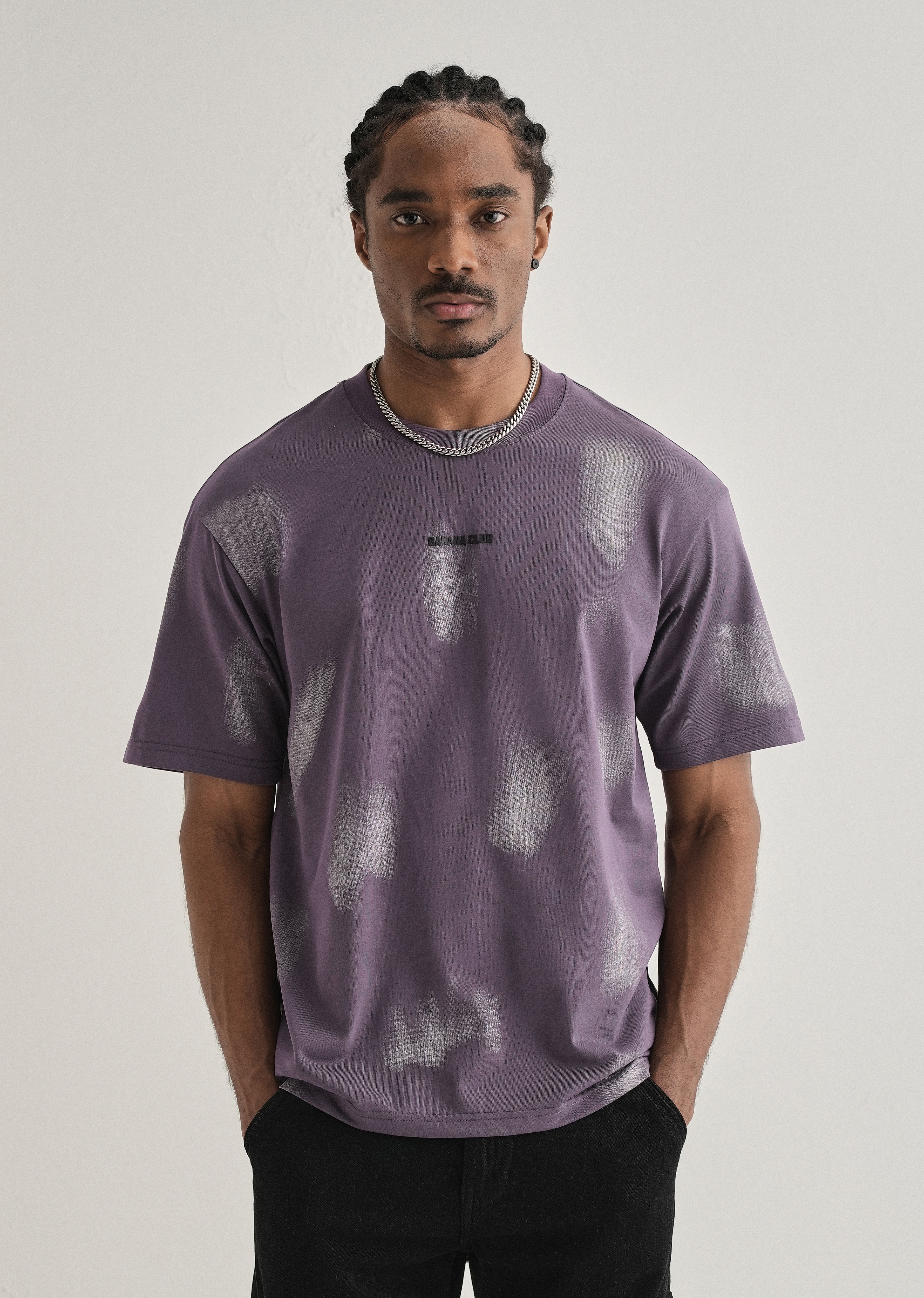 Purple Brushstroke Oversized T-shirt