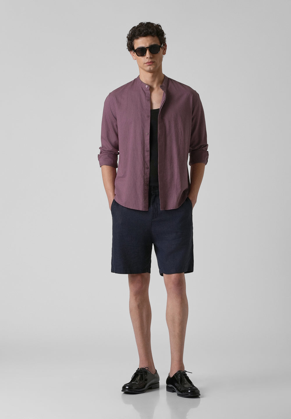Purple Cotton Linen Shirt