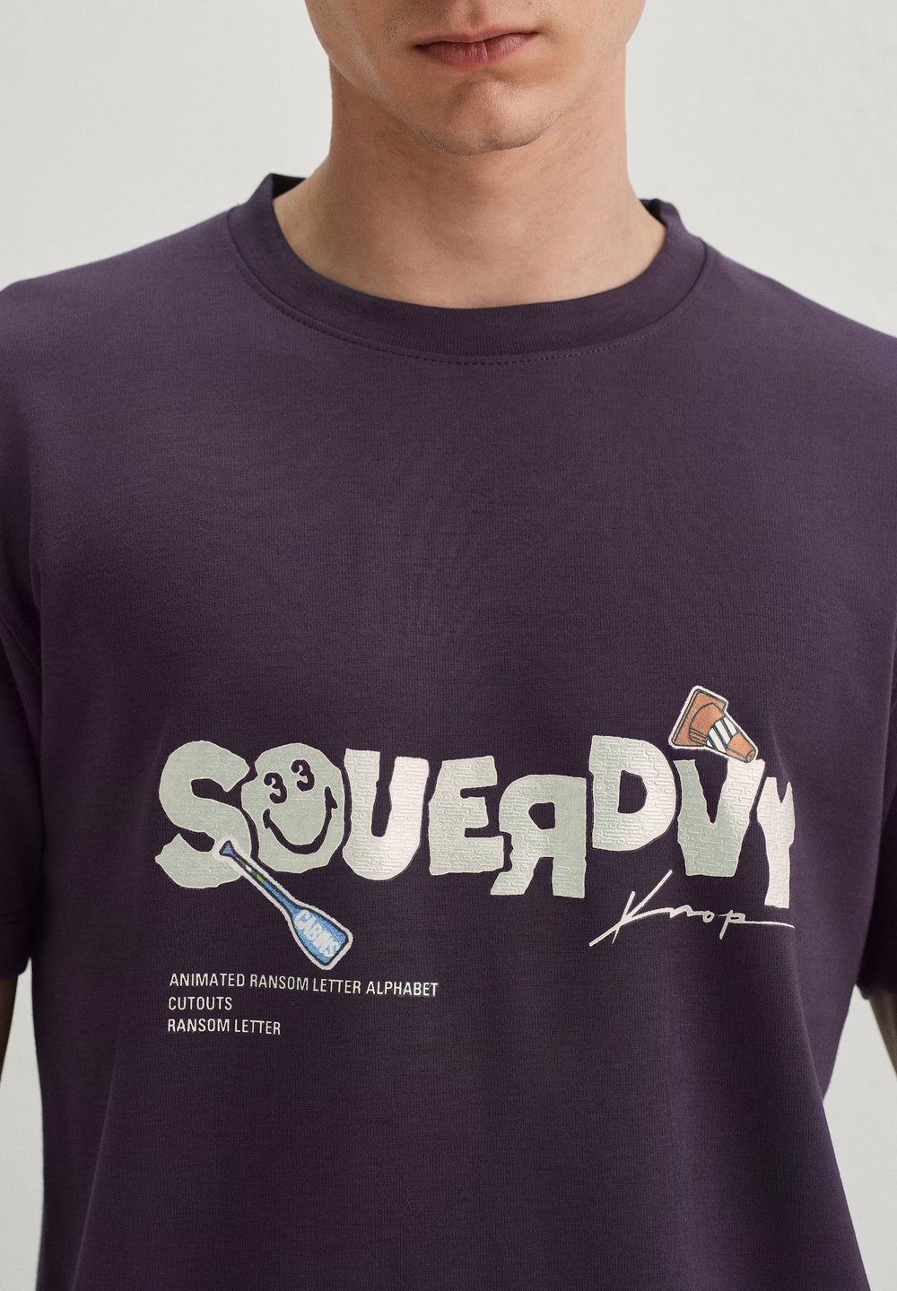 Purple Graphic Back Print T-Shirt