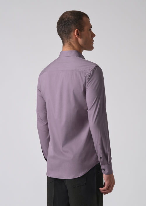 Purple Cotton Stretch Plain Shirt