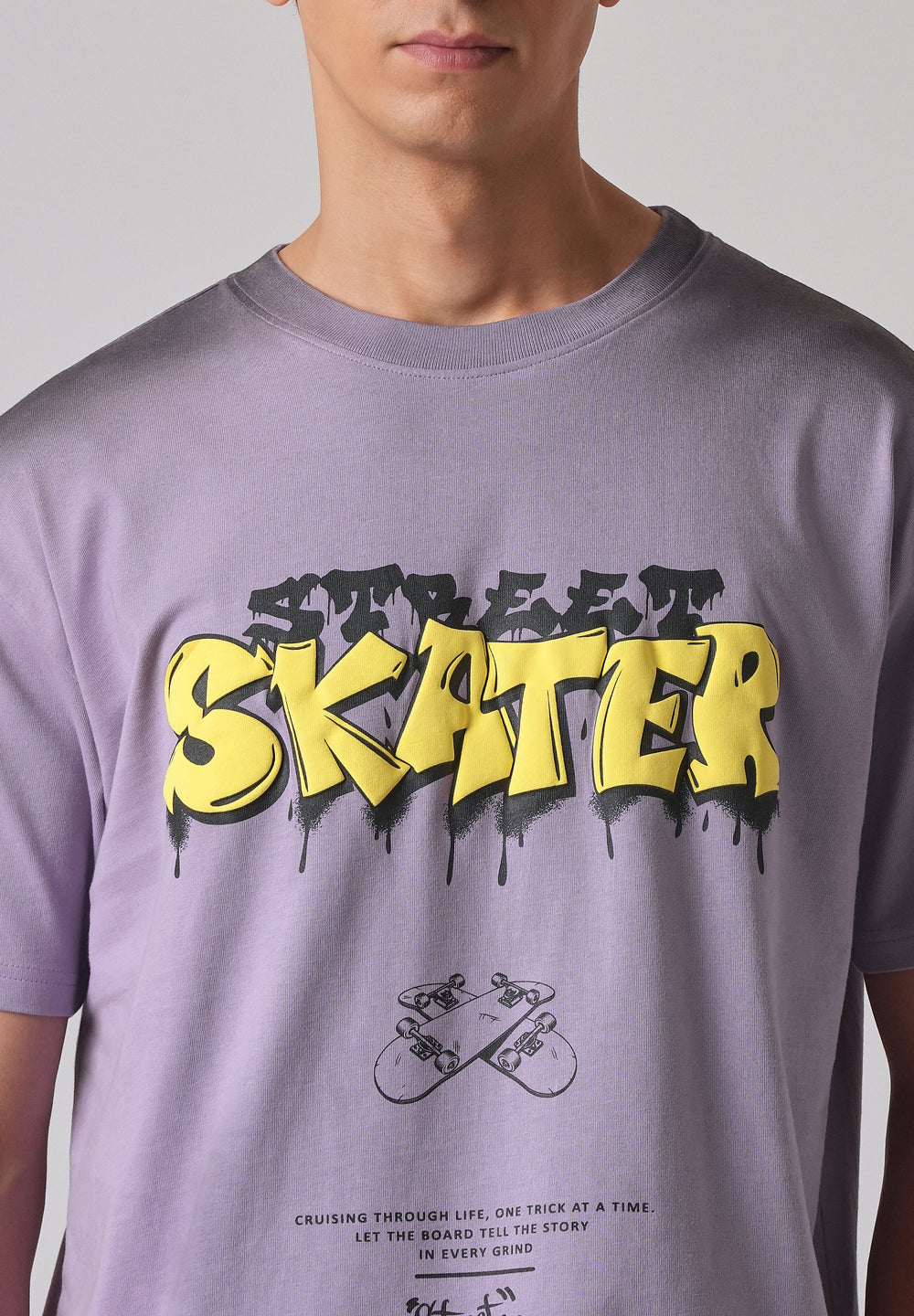 Purple Printed Oversized T-shirt