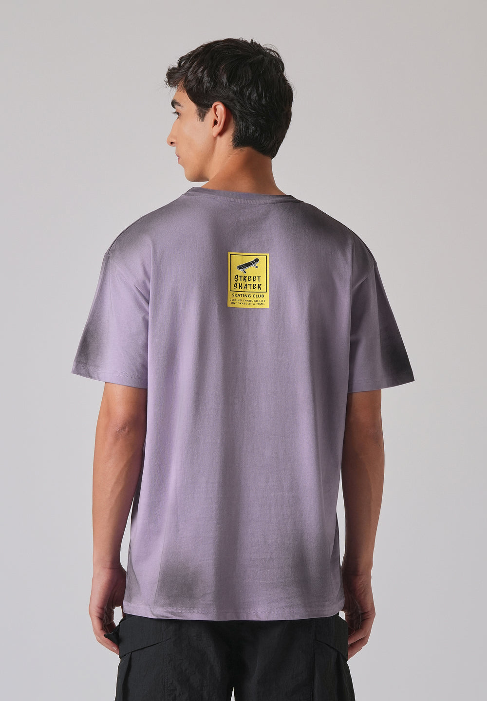 Purple Printed Oversized T-shirt