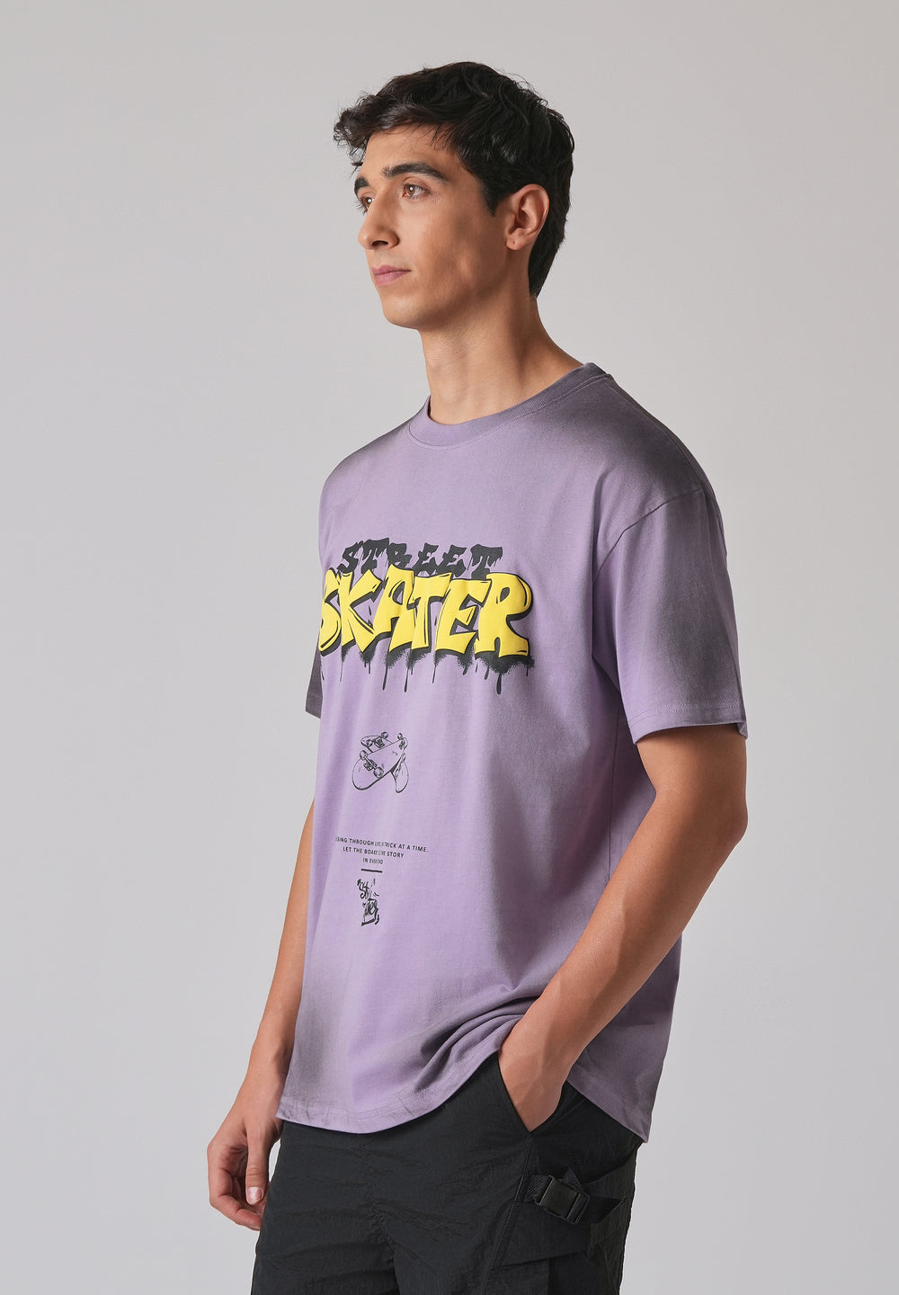 Purple Printed Oversized T-shirt
