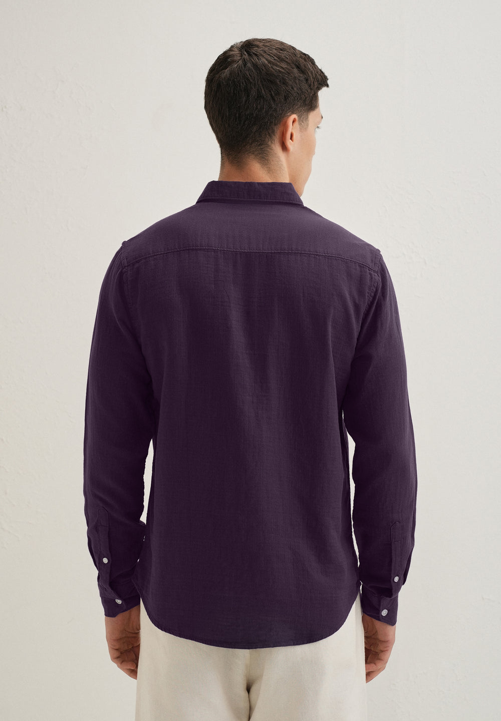 Purple Pure Cotton Stitchless Placket Shirt