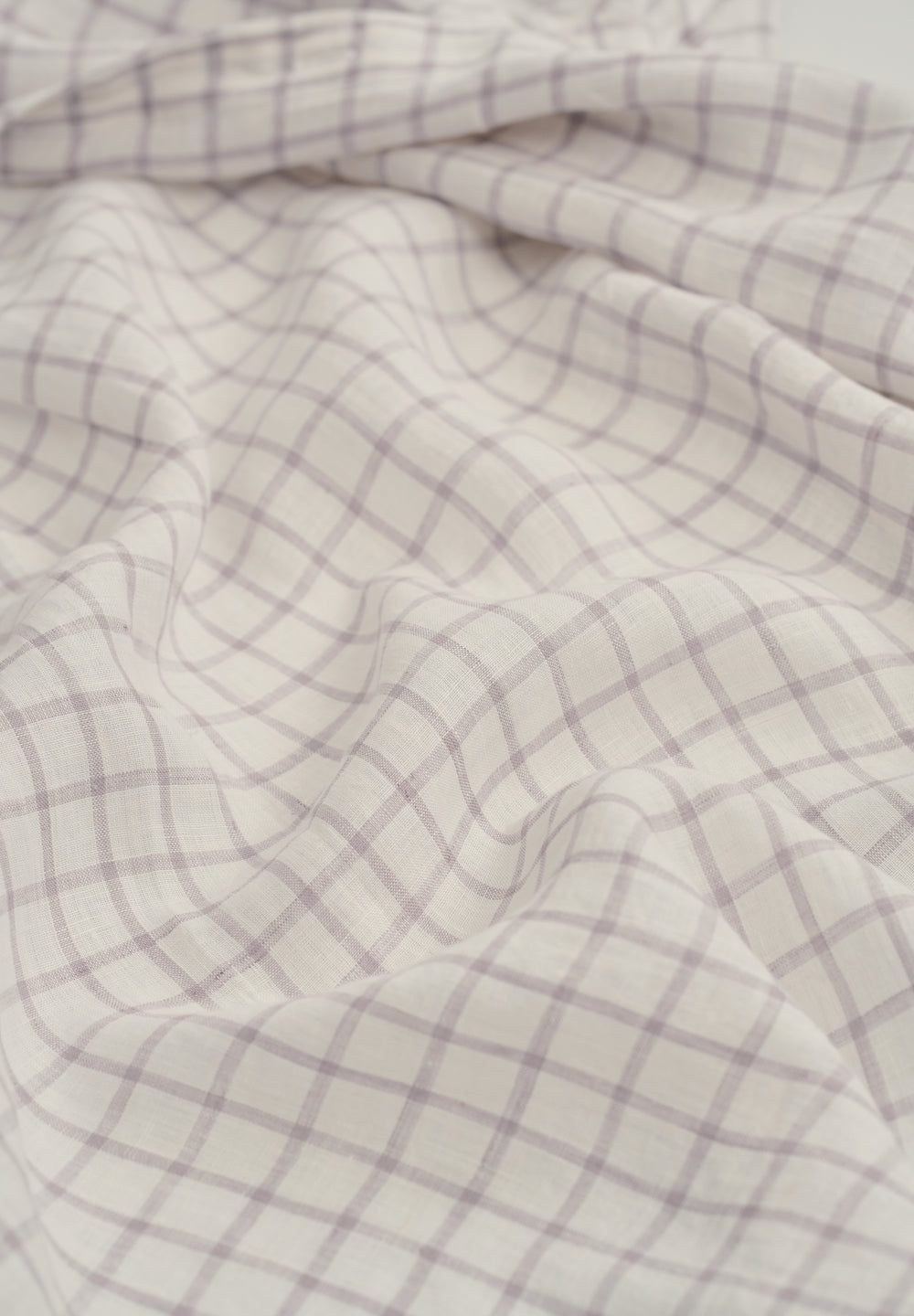 Purple 100% Pure Linen Classic Check Shirt