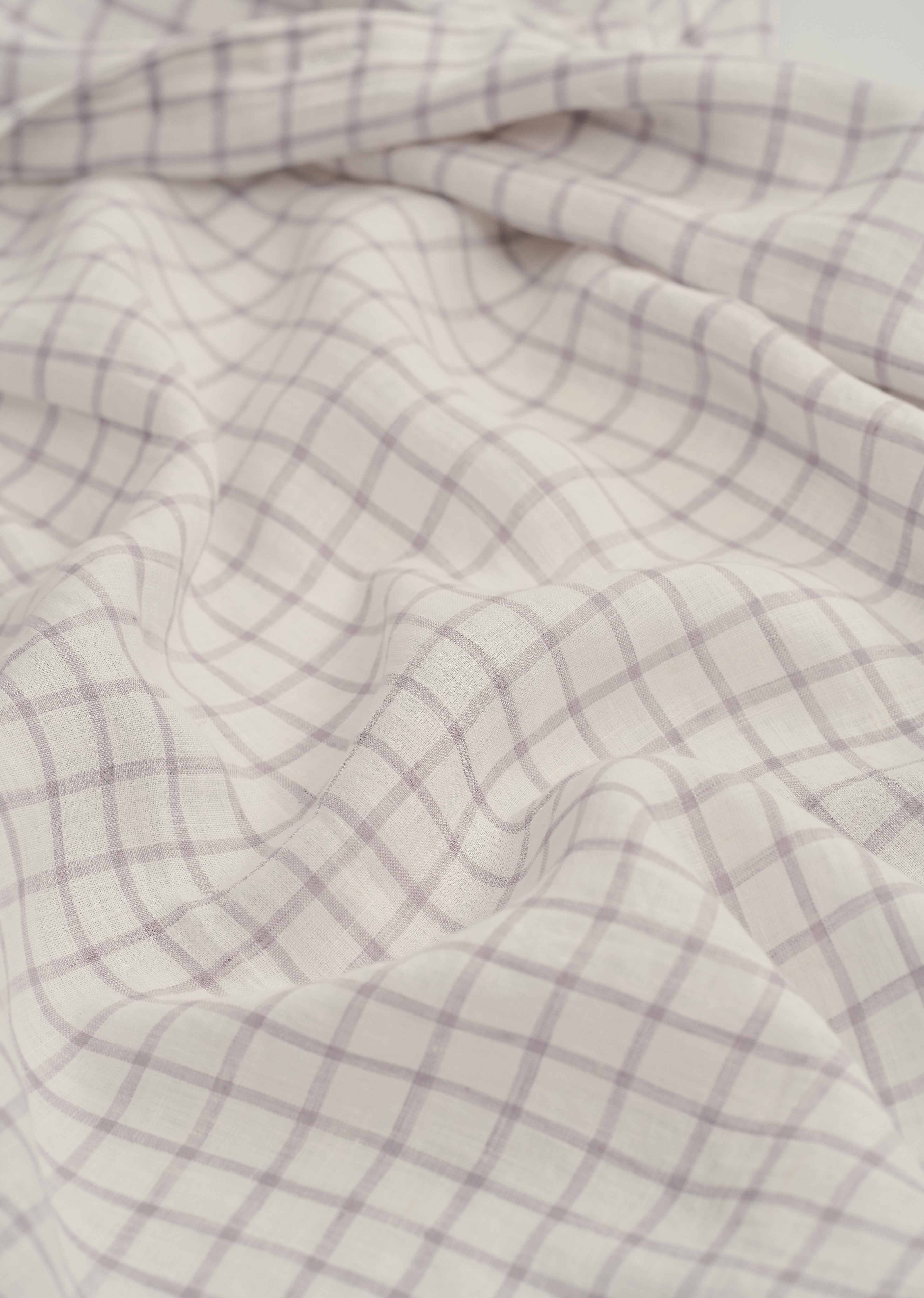 Purple 100% Pure Linen Classic Check Shirt