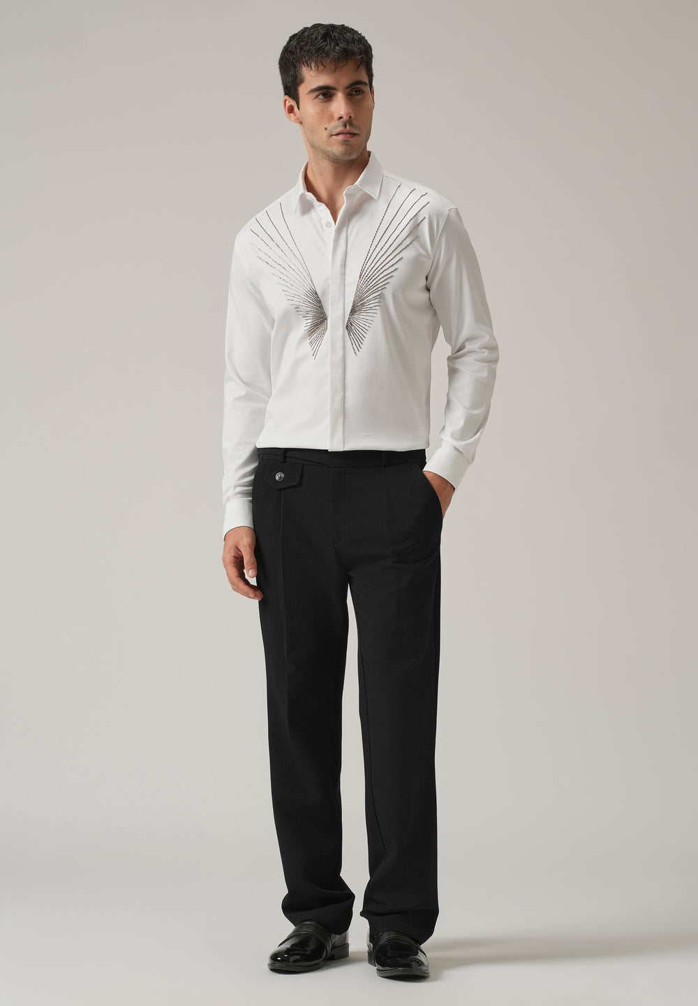 Radiant Handwork White Designer Shirt