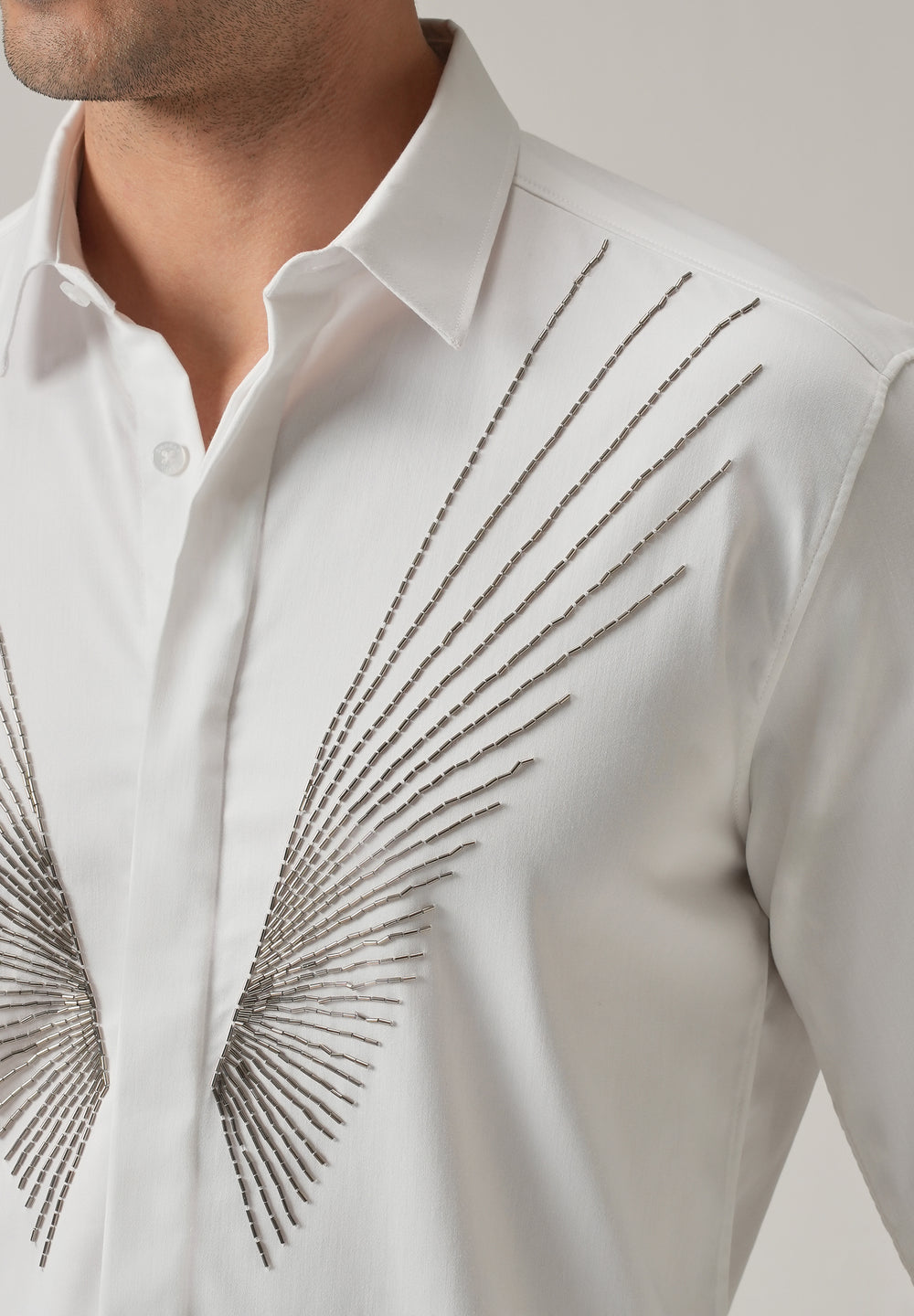 Radiant Handwork White Designer Shirt