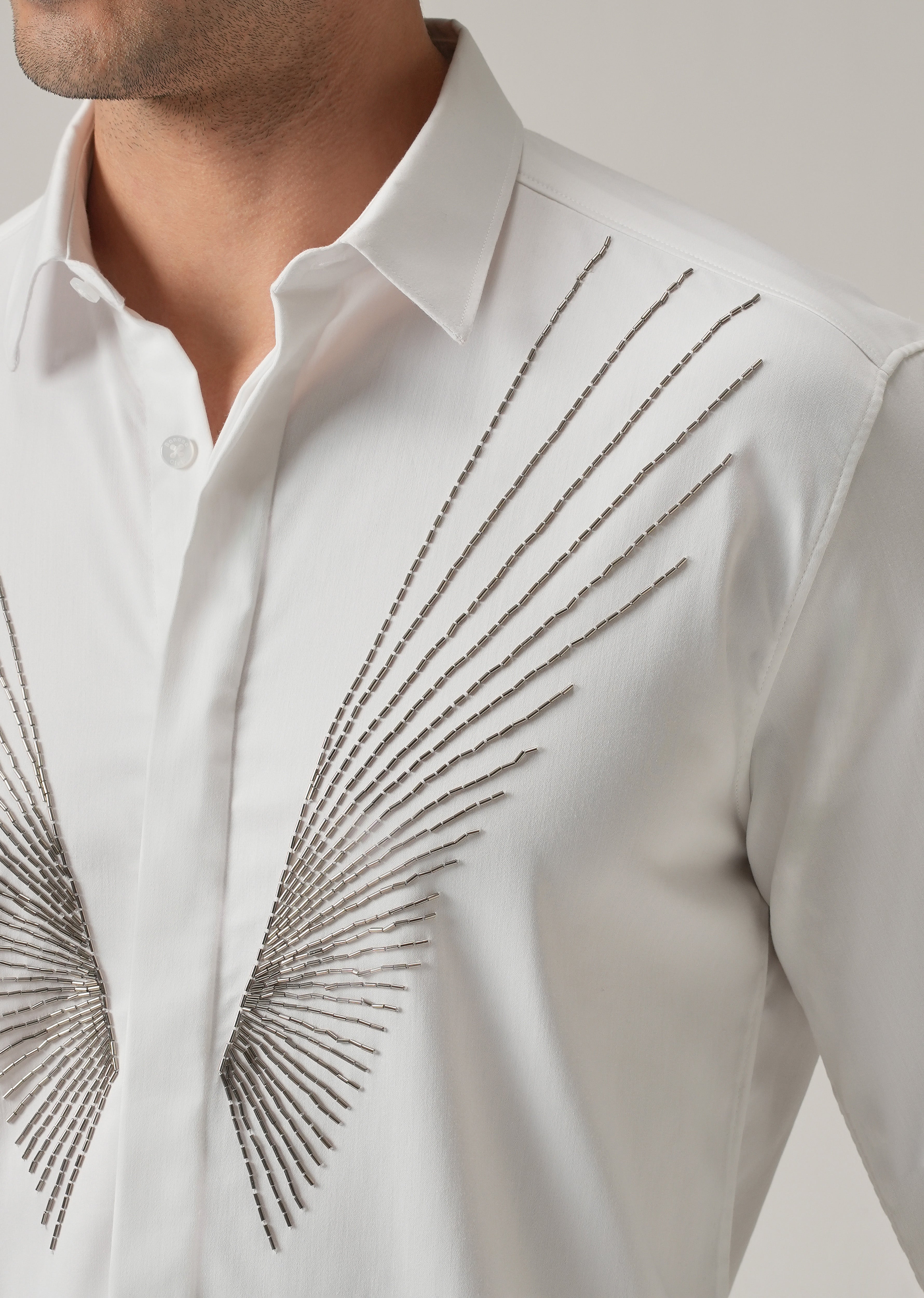 Radiant Handwork White Designer Shirt