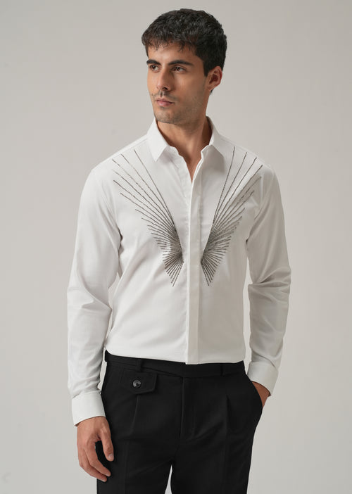 Radiant Handwork White Designer Shirt