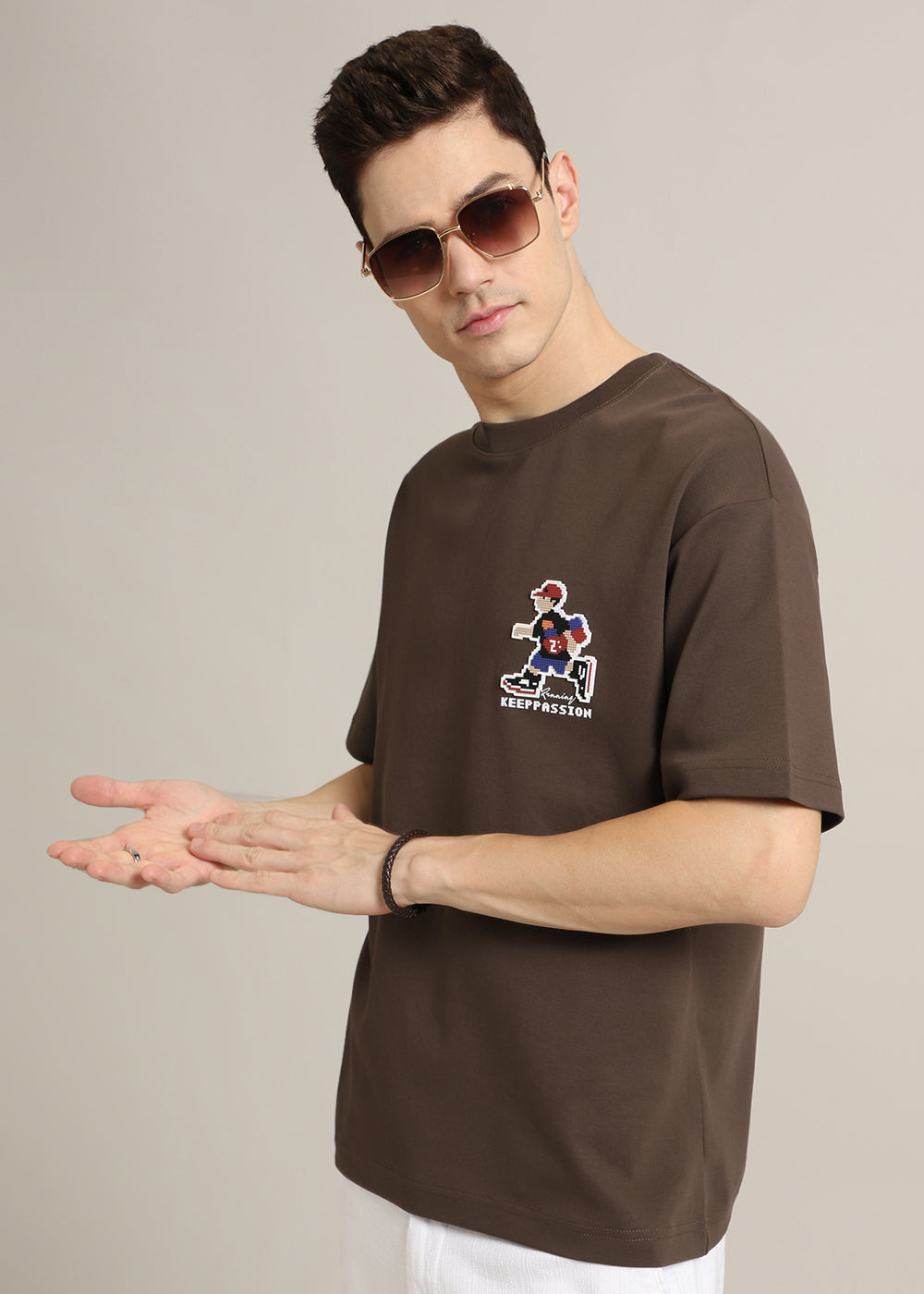 Radiant Run Brown Oversized T-shirt