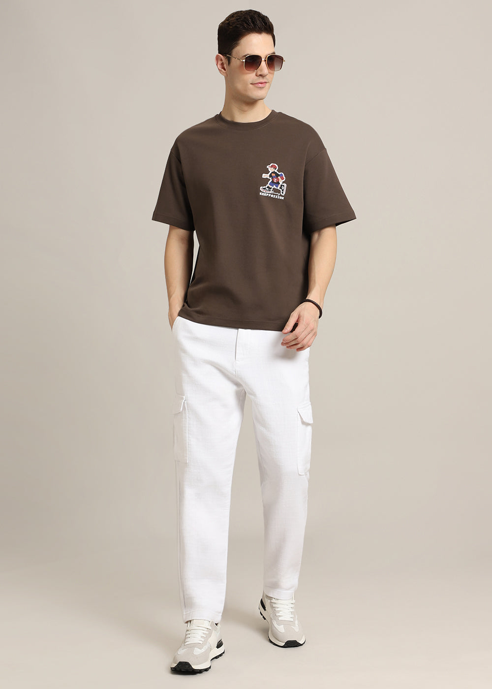 Radiant Run Brown Oversized T-shirt