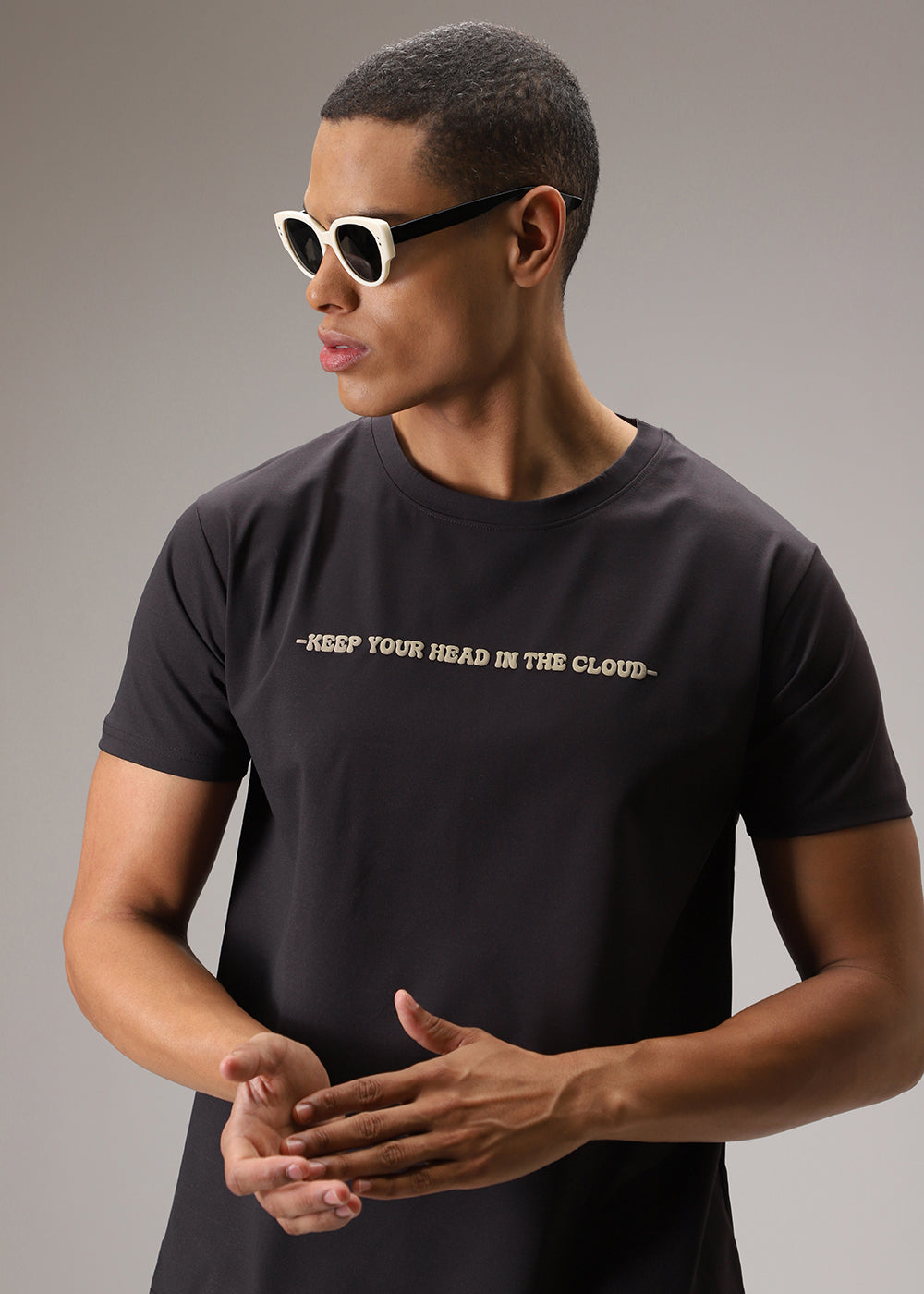 Rasin Brown Printed T-Shirt