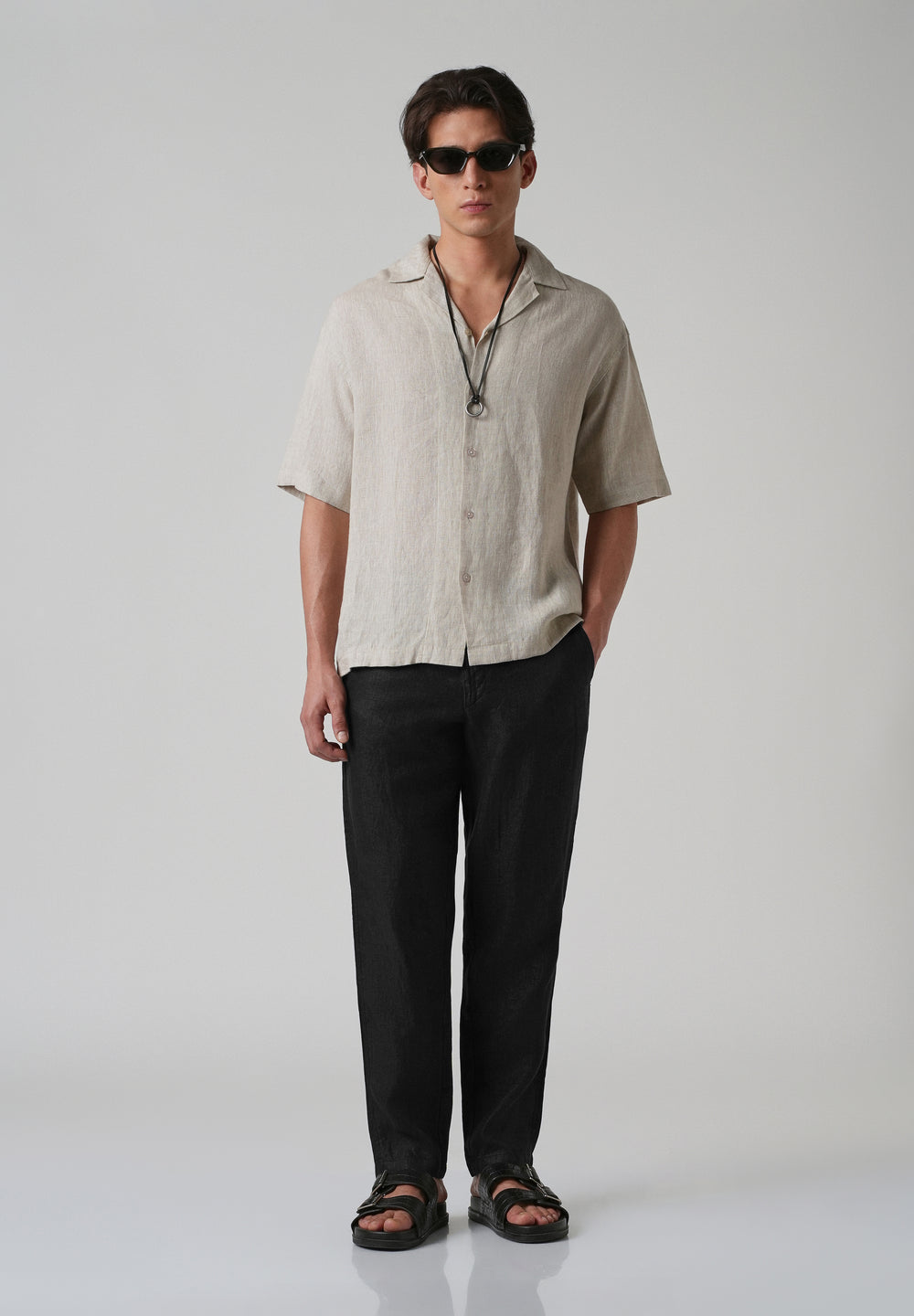 Raven Black Linen Pant