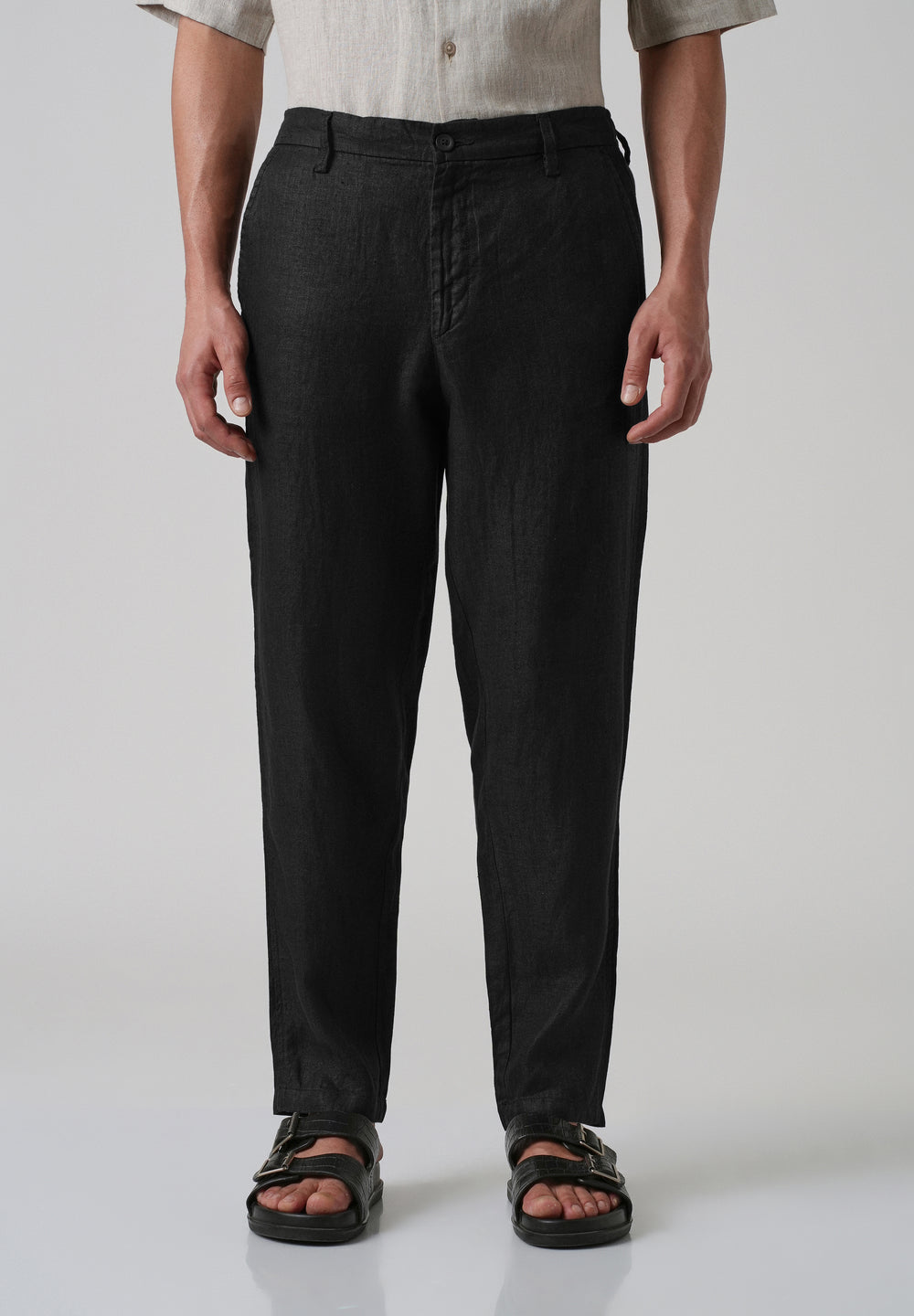 Raven Black Linen Pant