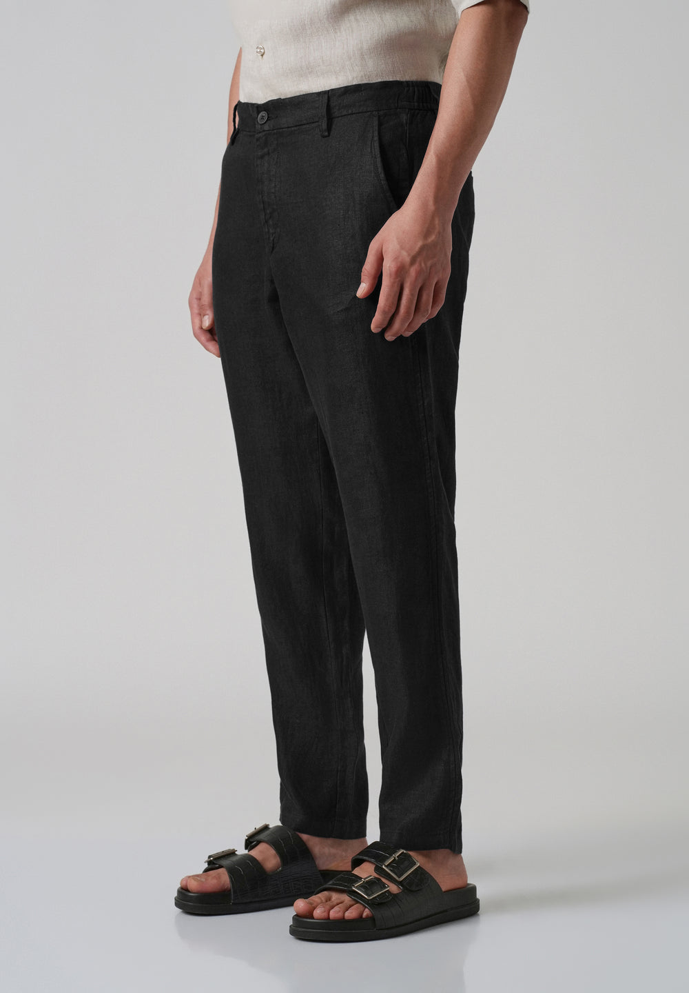Raven Black Linen Pant
