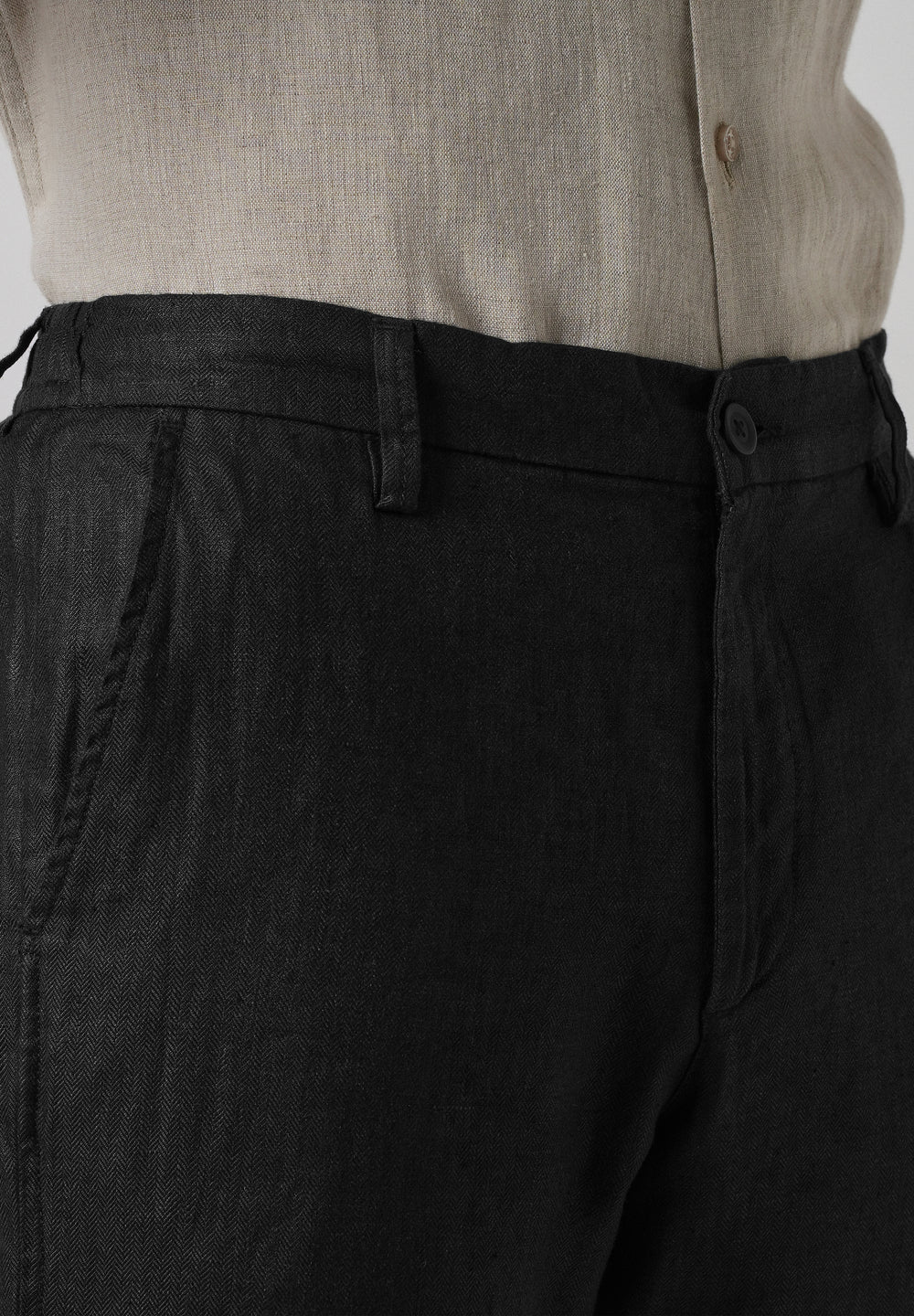 Raven Black Linen Pant