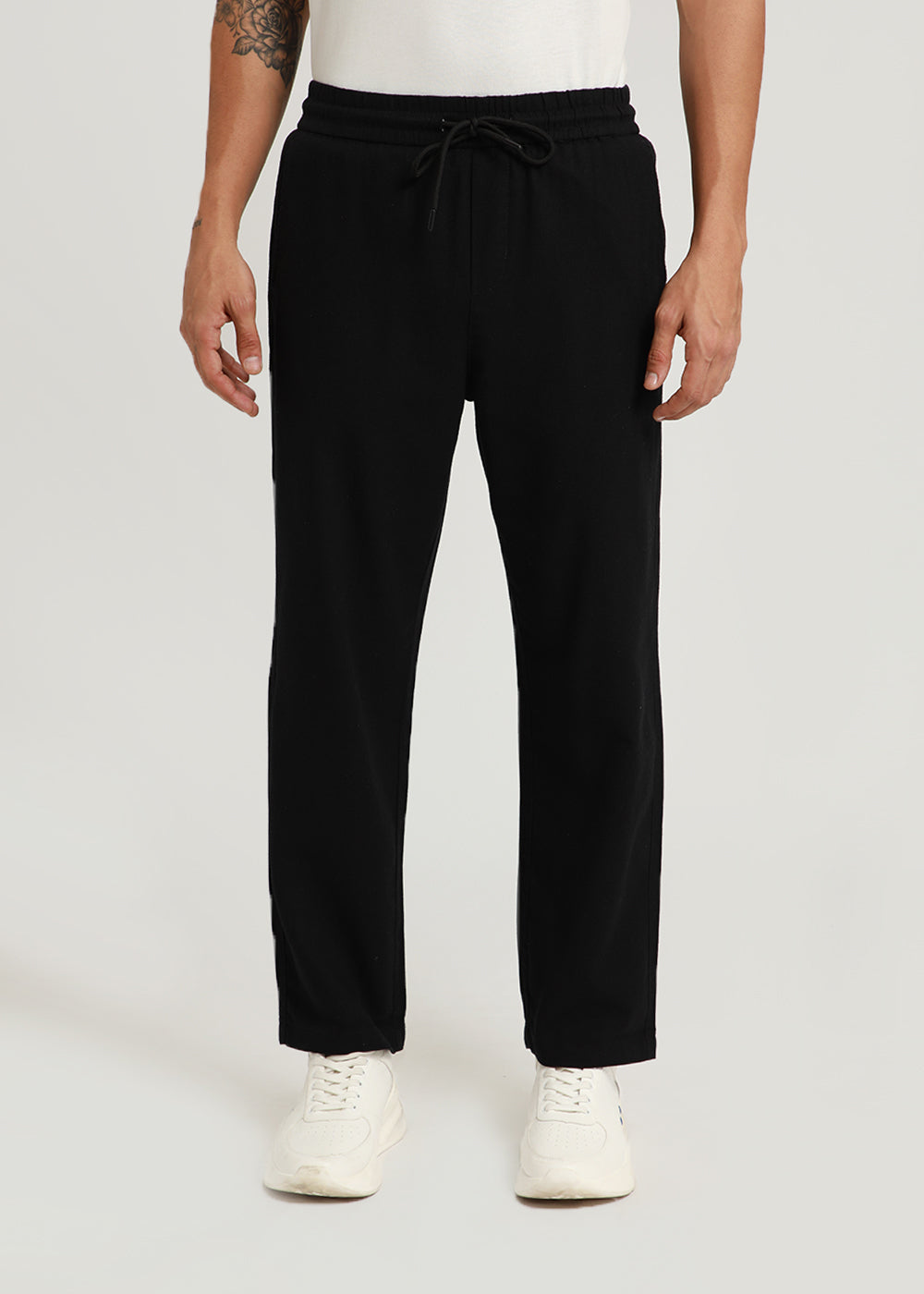 Raven Black Textured Pants