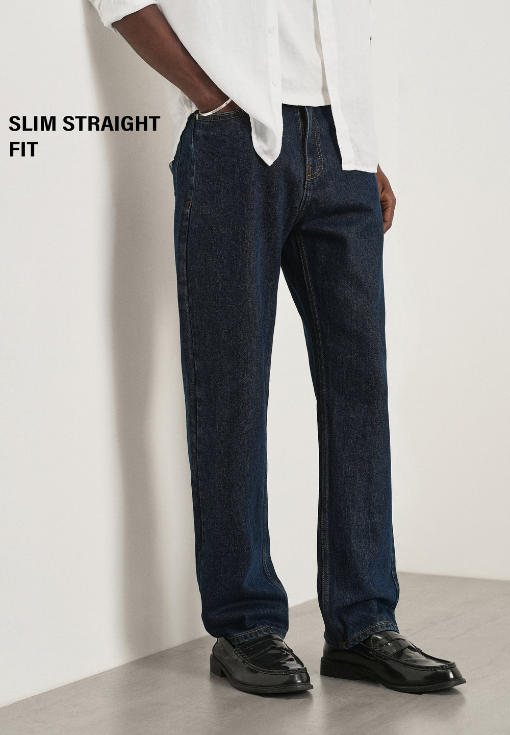 Raw Indigo Slim Straight Jeans