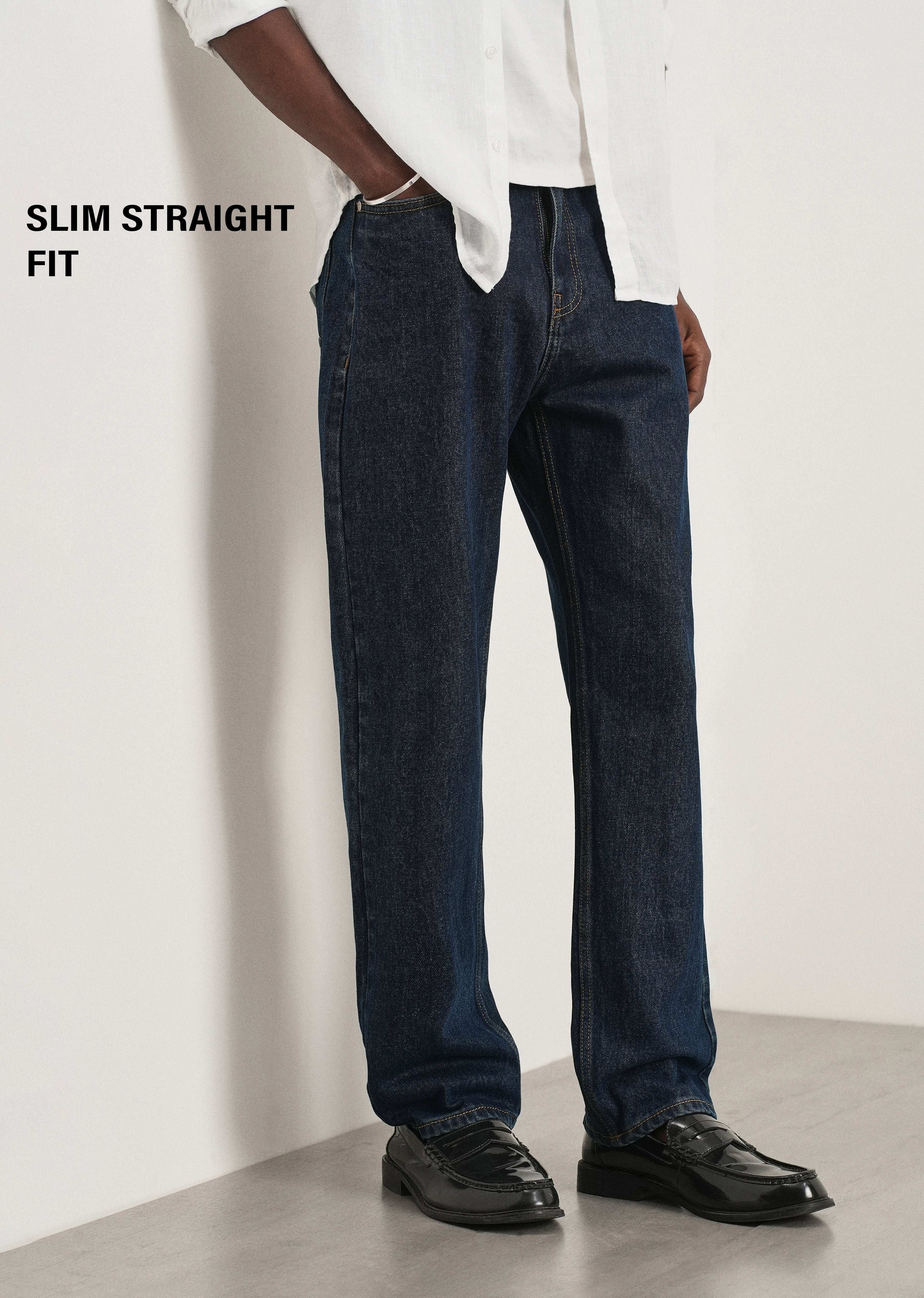 Raw Indigo Slim Straight Jeans
