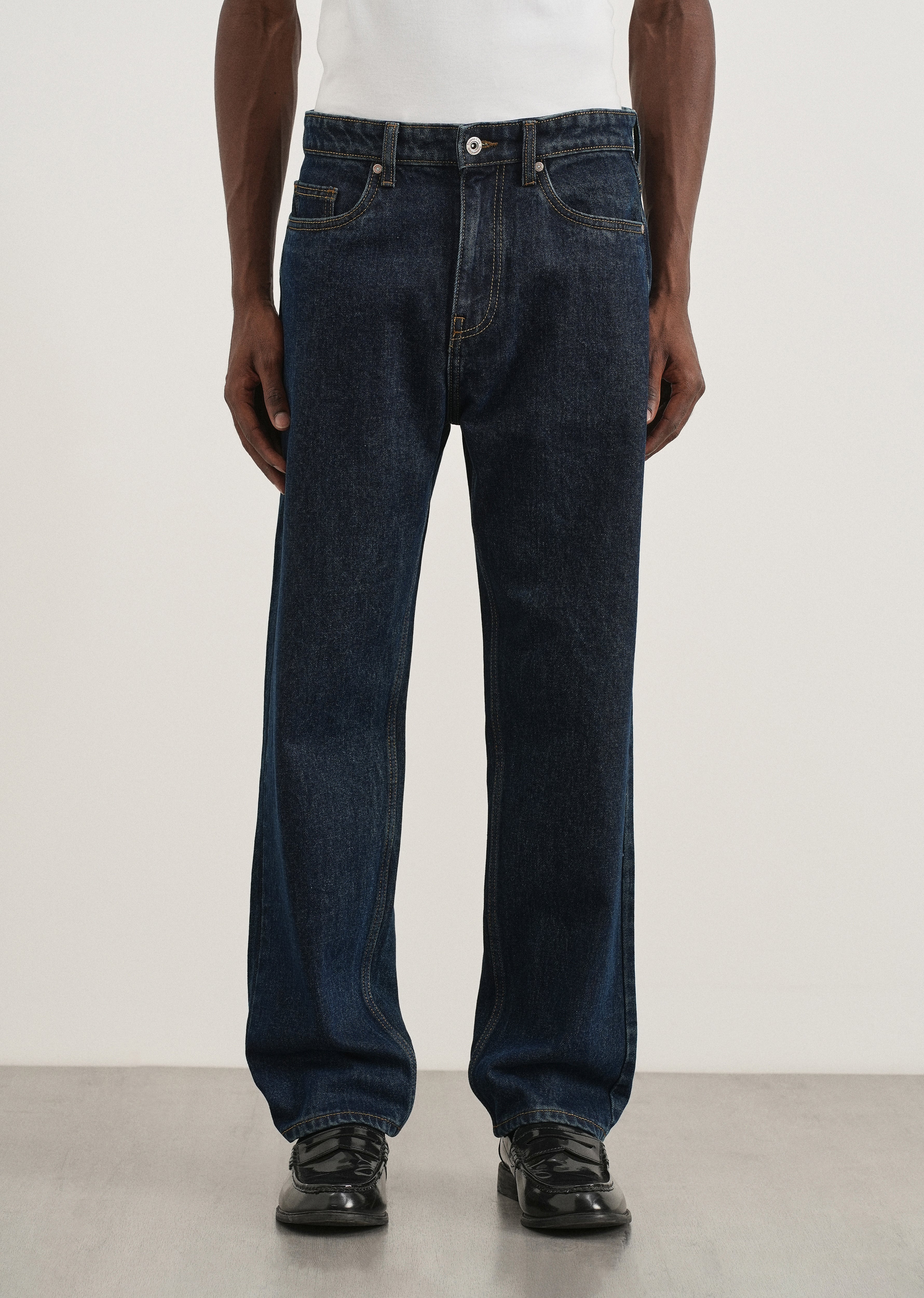 Raw Indigo Slim Straight Jeans
