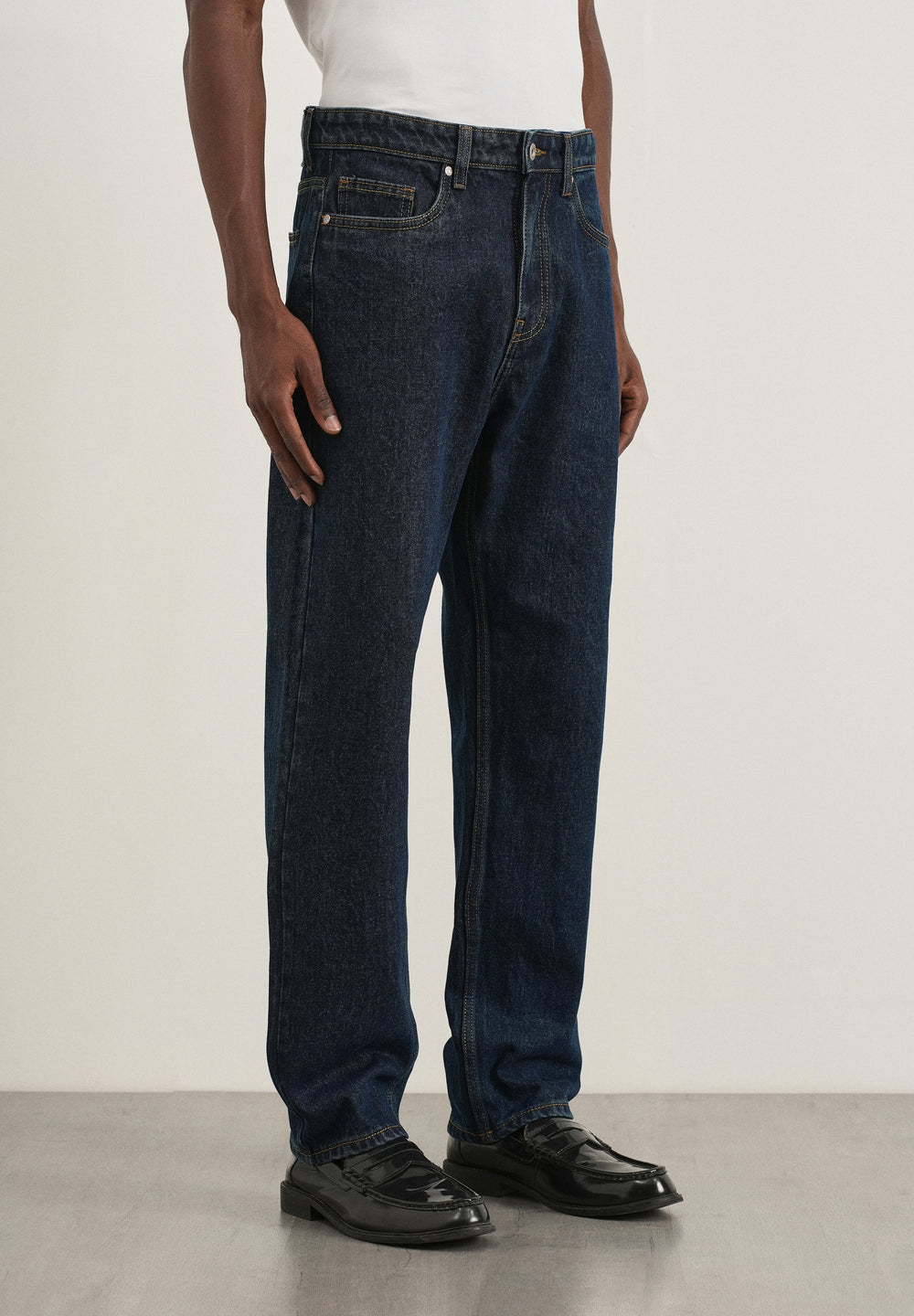 Raw Indigo Slim Straight Jeans