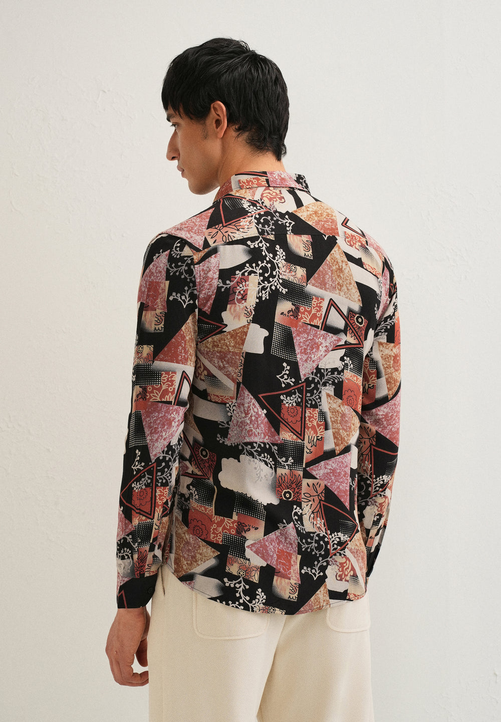 Red Abstract Feather Shirt
