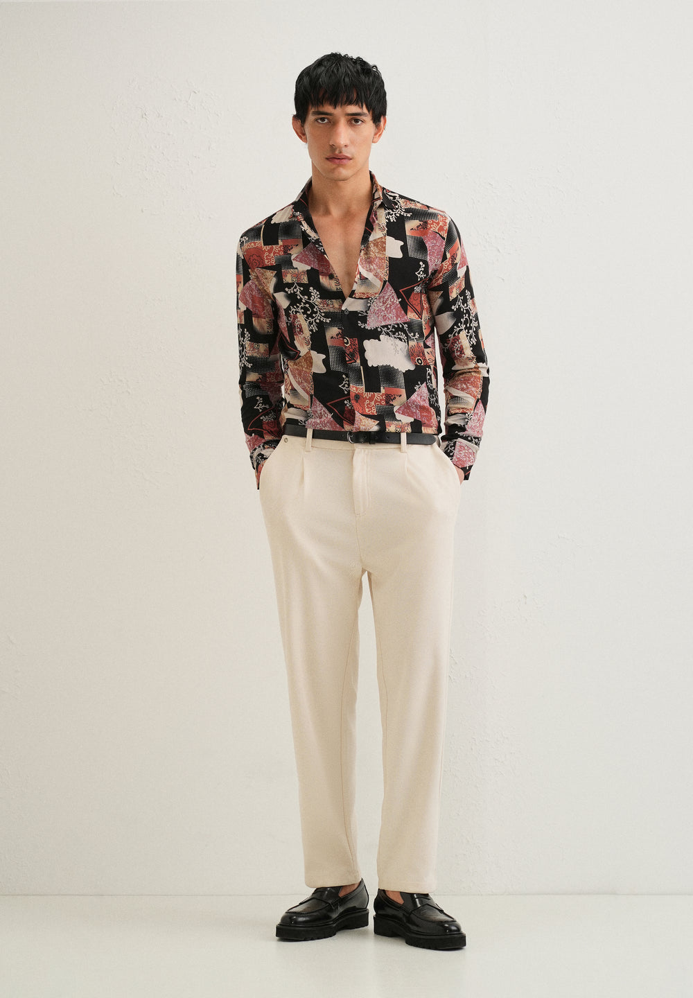Red Abstract Feather Shirt