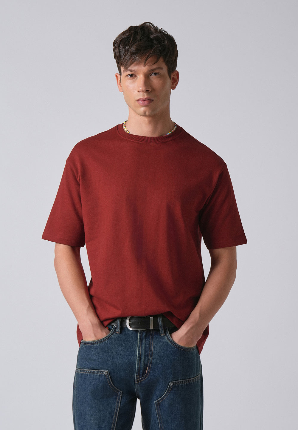 Red Basic Relaxed Fit T-shirt
