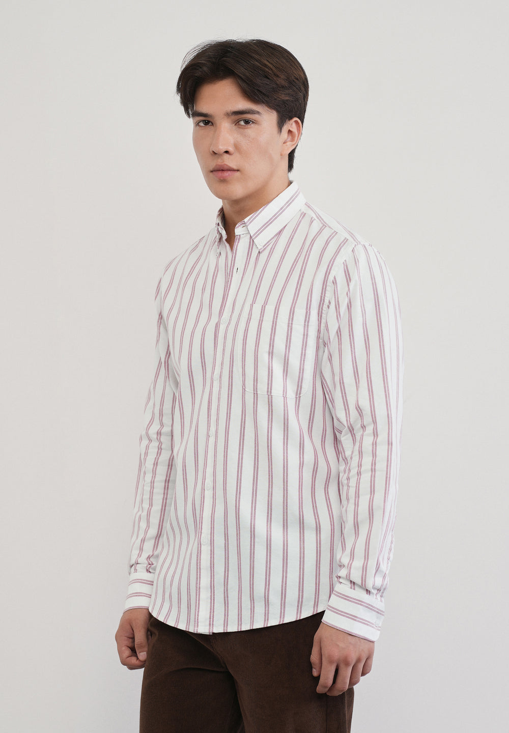 Red Double Stripe Cotton Shirt