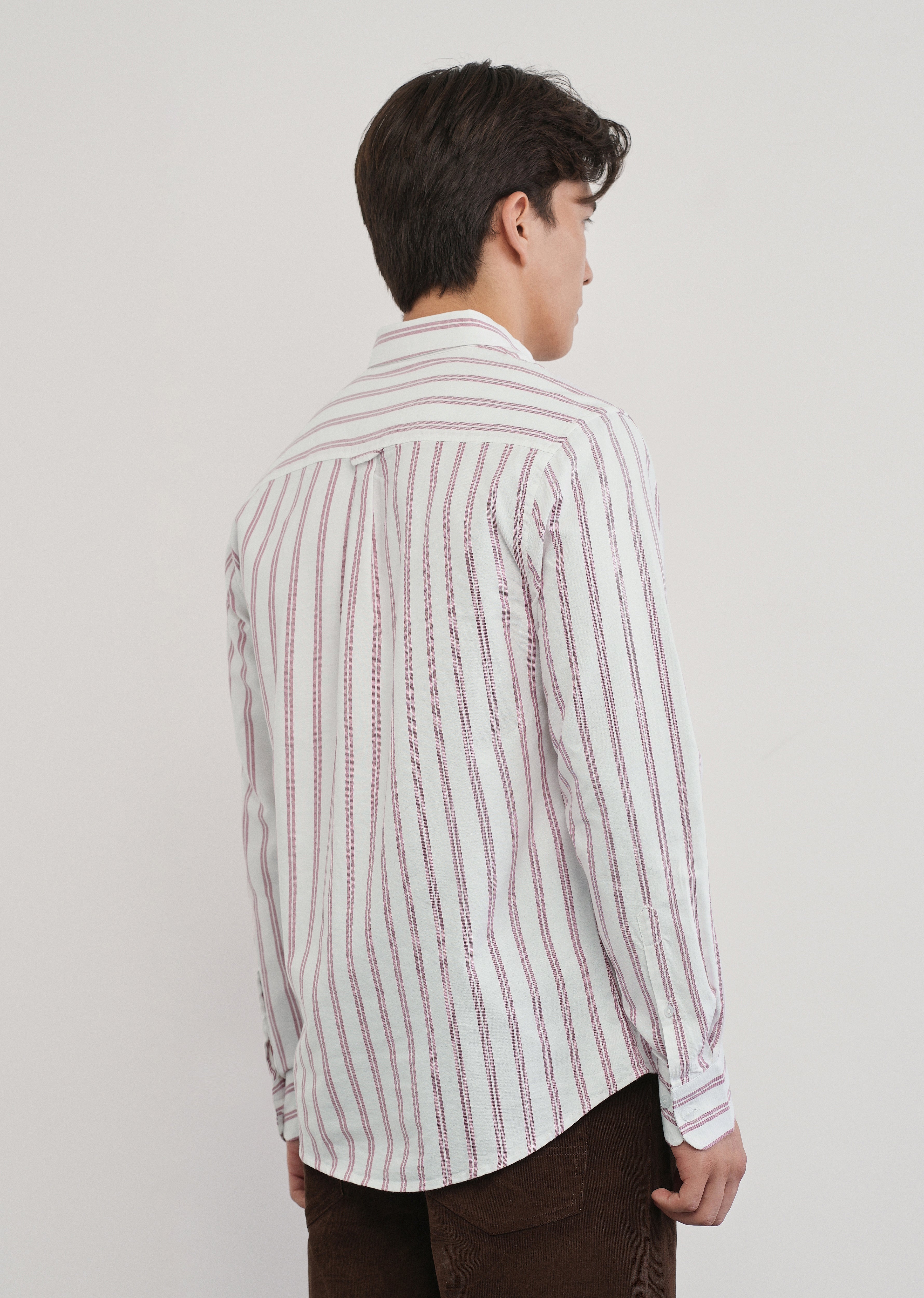 Red Double Stripe Cotton Shirt