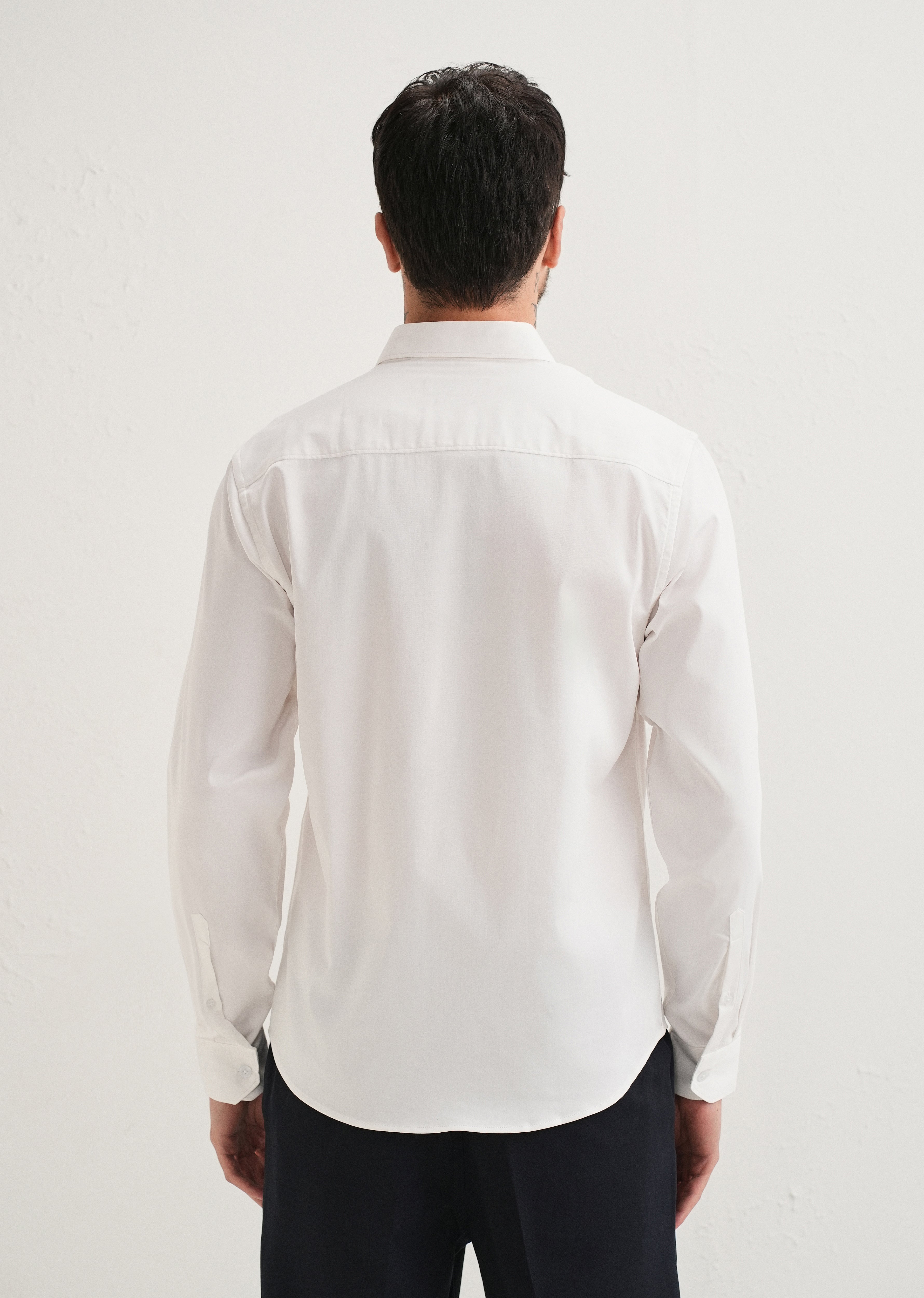 Red Floral Embroidery White Designer Shirt