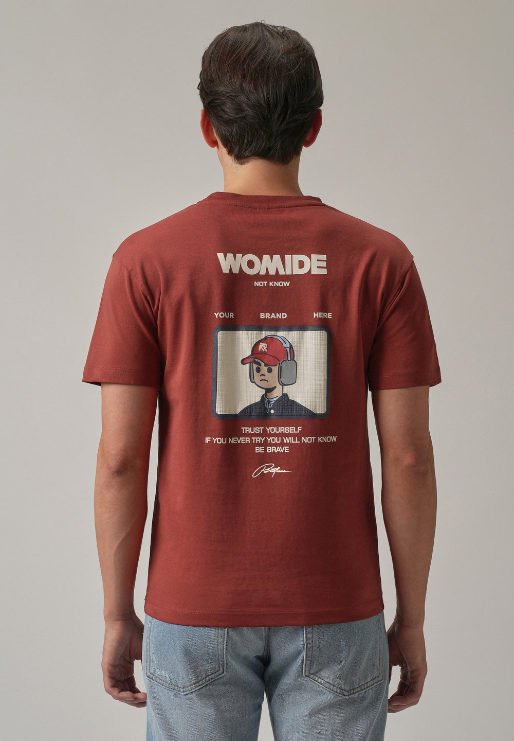 Red Printed Slim Fit T-Shirt