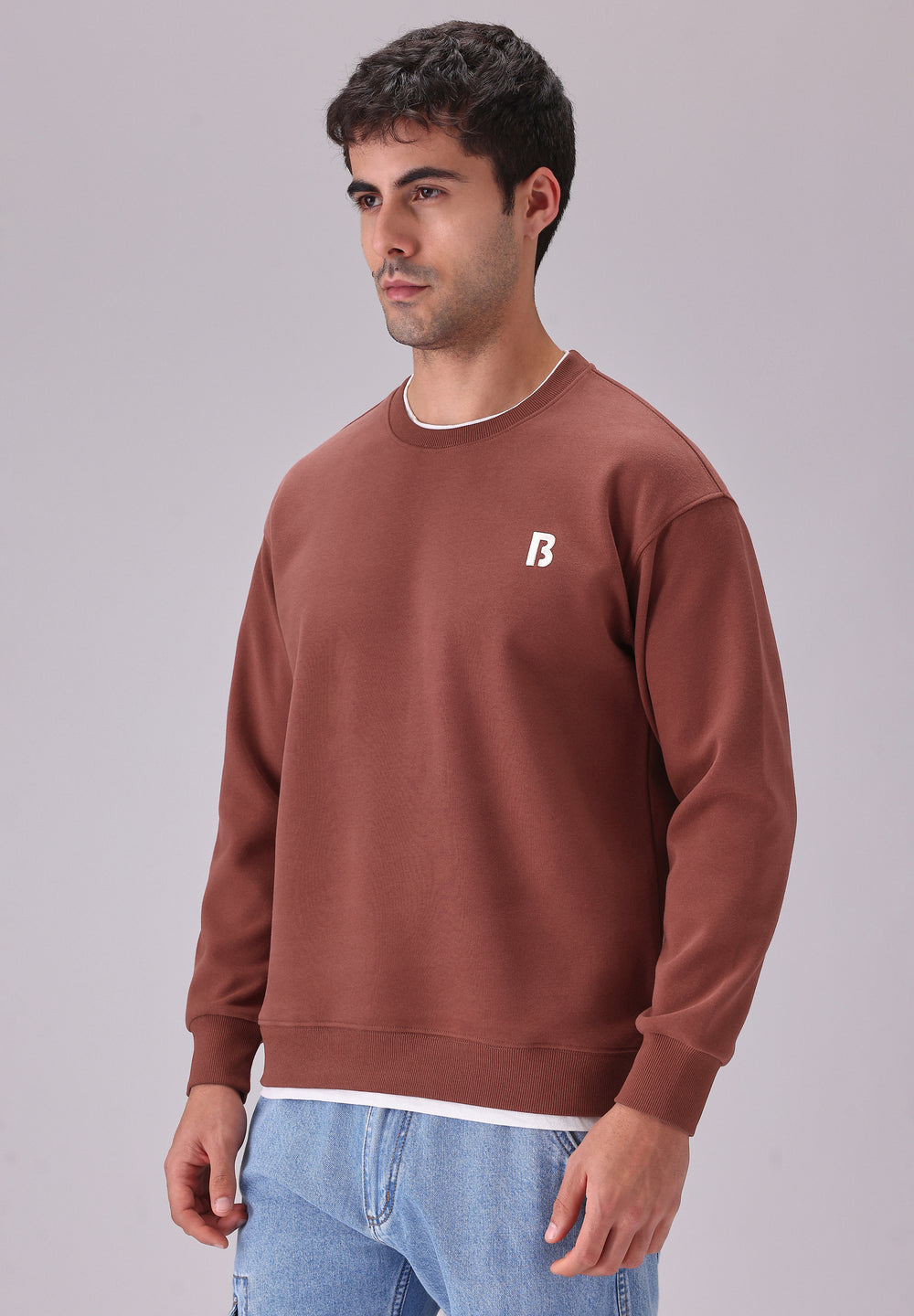 Red White Contrast Sweatshirt