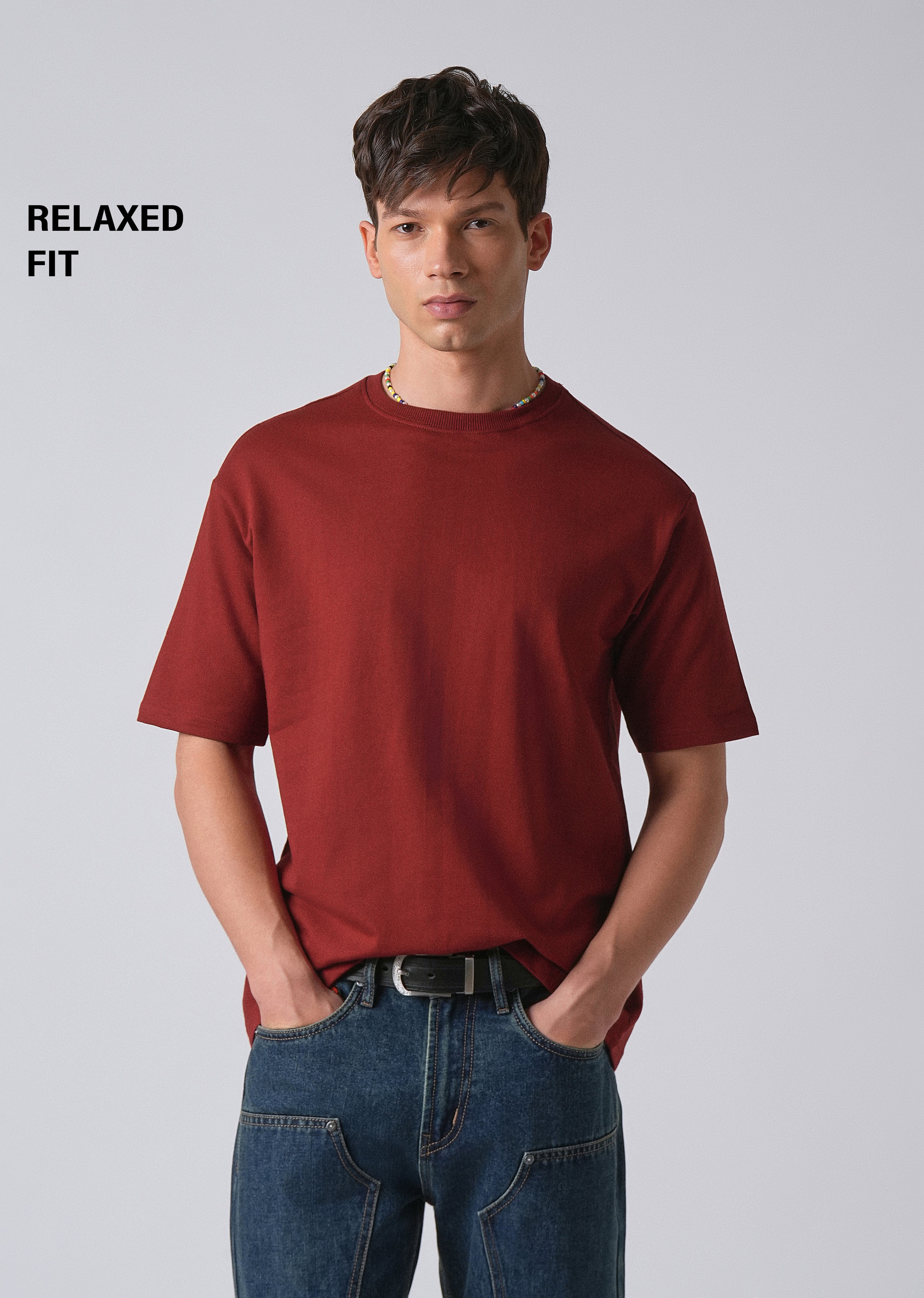 Red Basic Relaxed Fit T-shirt