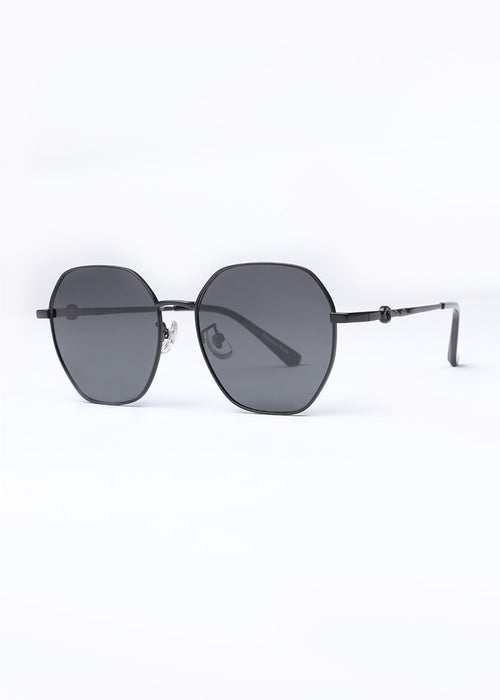 Retro Black Unisex Hexagonal Sunglasses