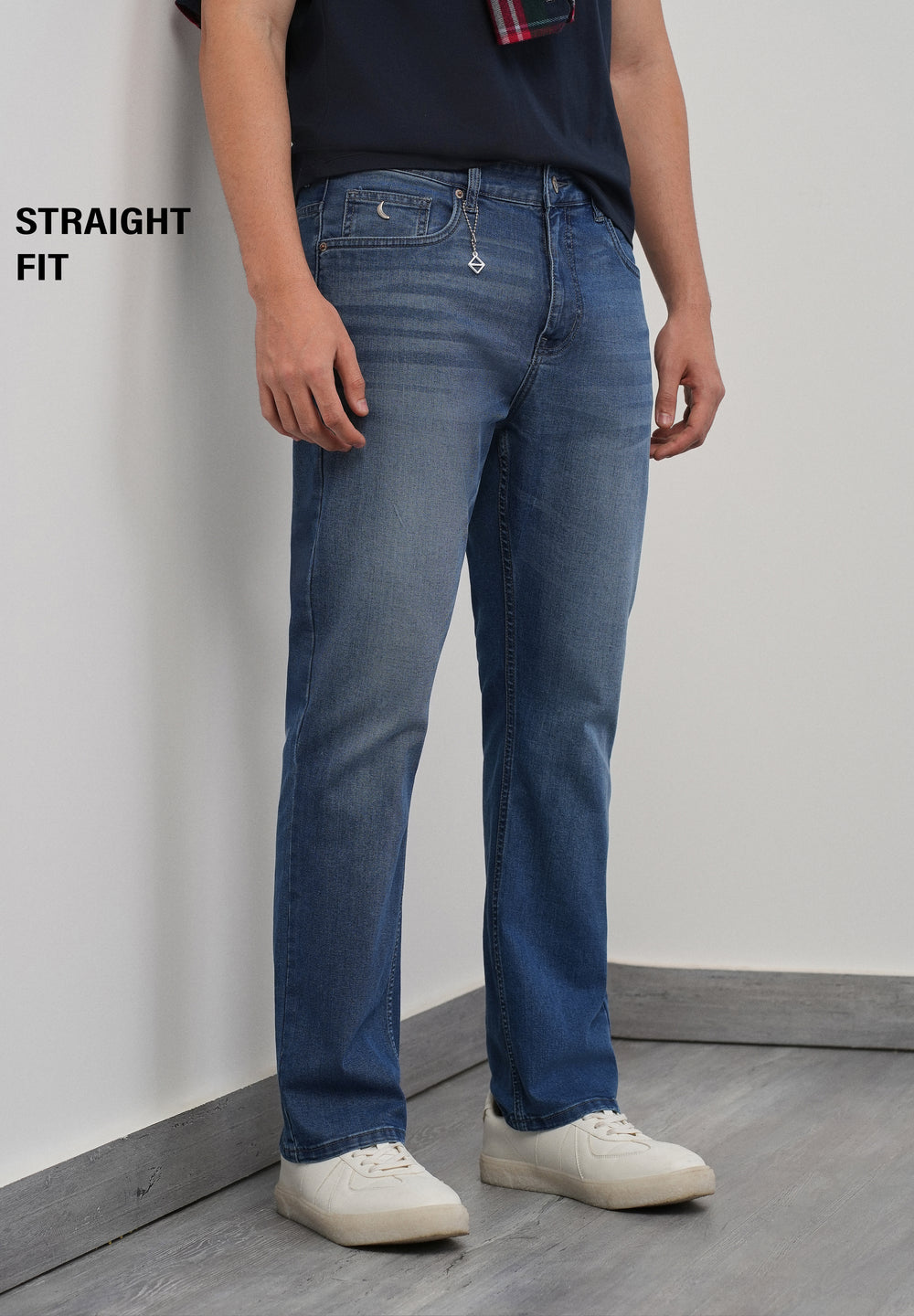 Retro Mid Blue Straight Fit Jeans