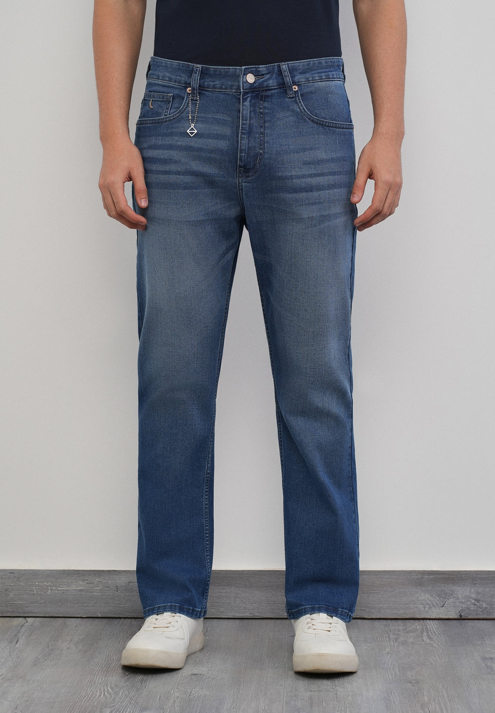 Retro Mid Blue Straight Fit Jeans