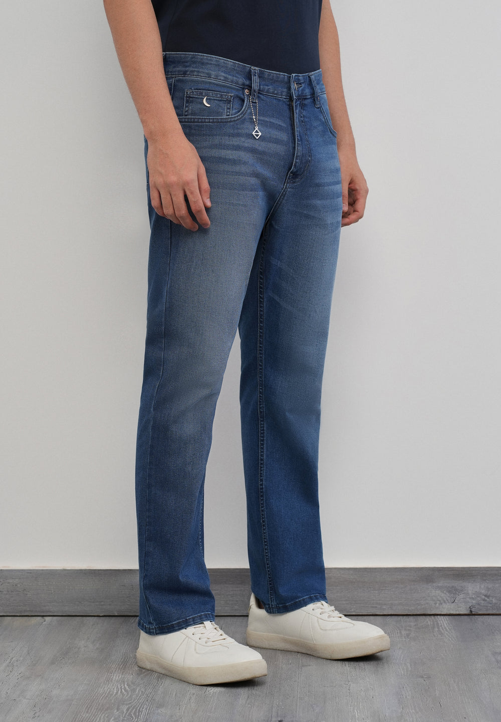 Retro Mid Blue Straight Fit Jeans