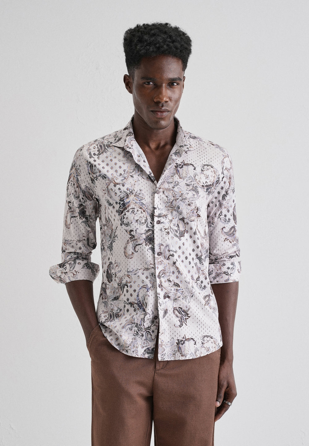 Retro Paisley Printed Shirt
