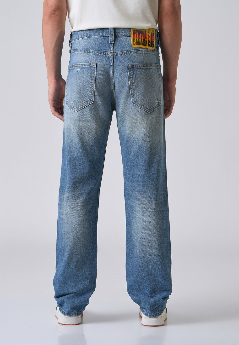 Ripped Blue Straight Fit Denim