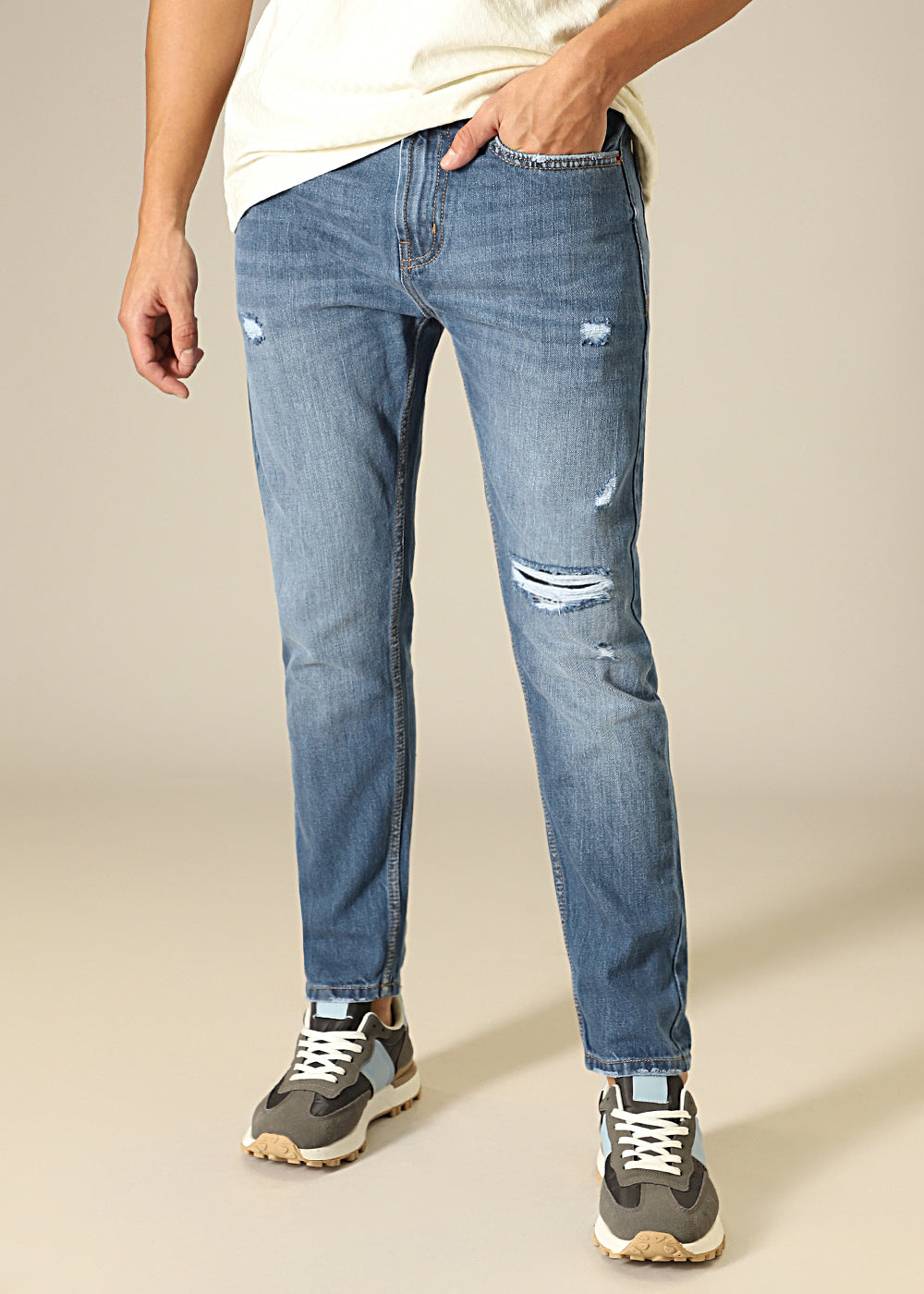 Ribbed Fade Slim fit Jeans