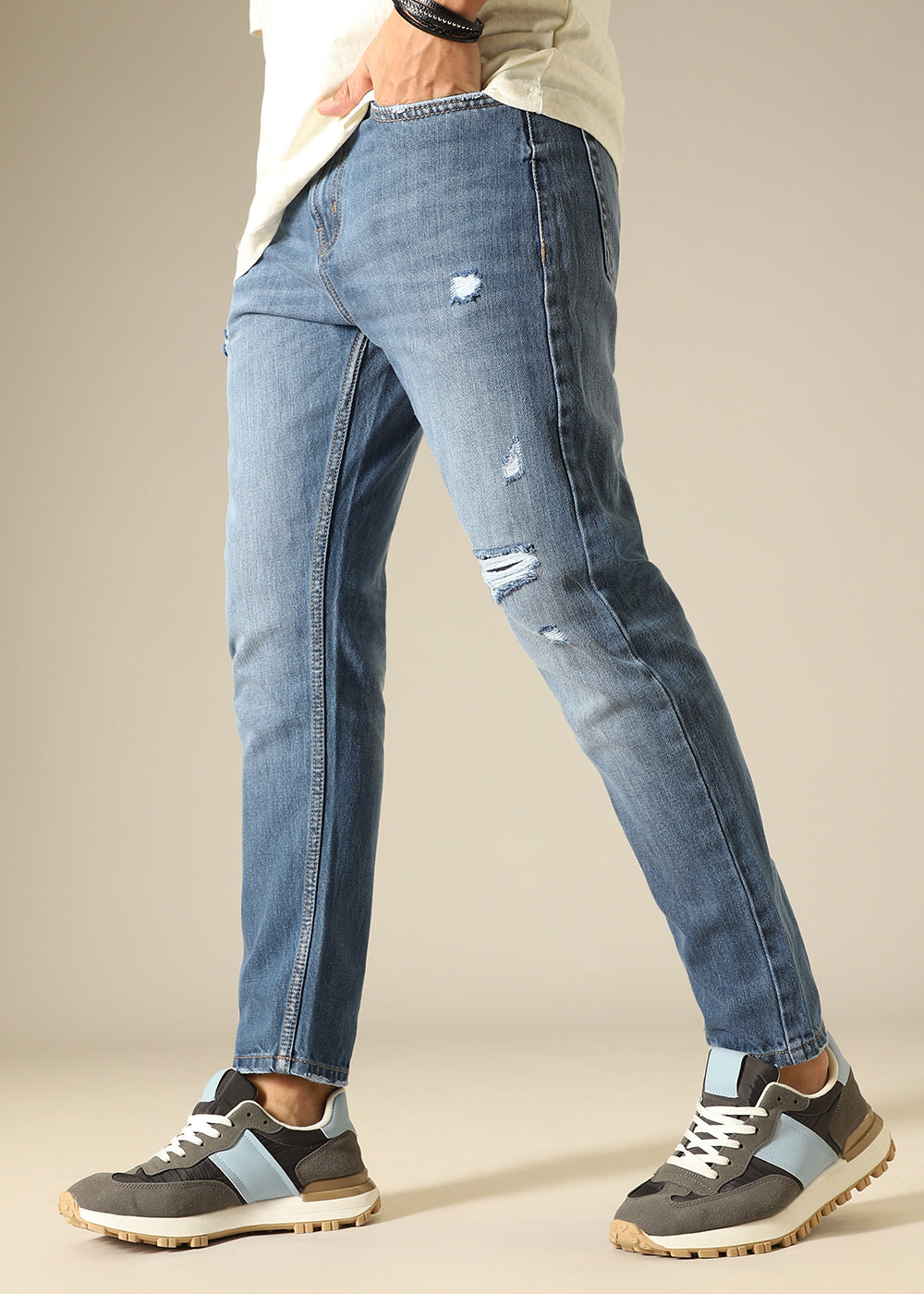 Ribbed Fade Slim fit Jeans