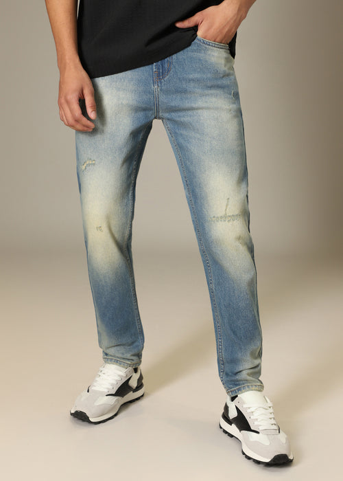 Ribbed Light Blue Slim fit Jeans