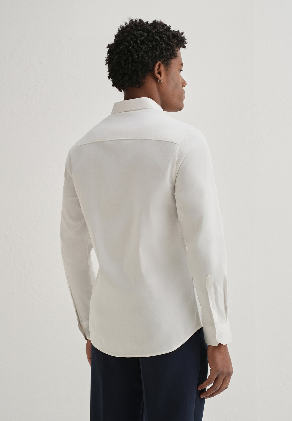 Rose Embroidered White Designer Shirt