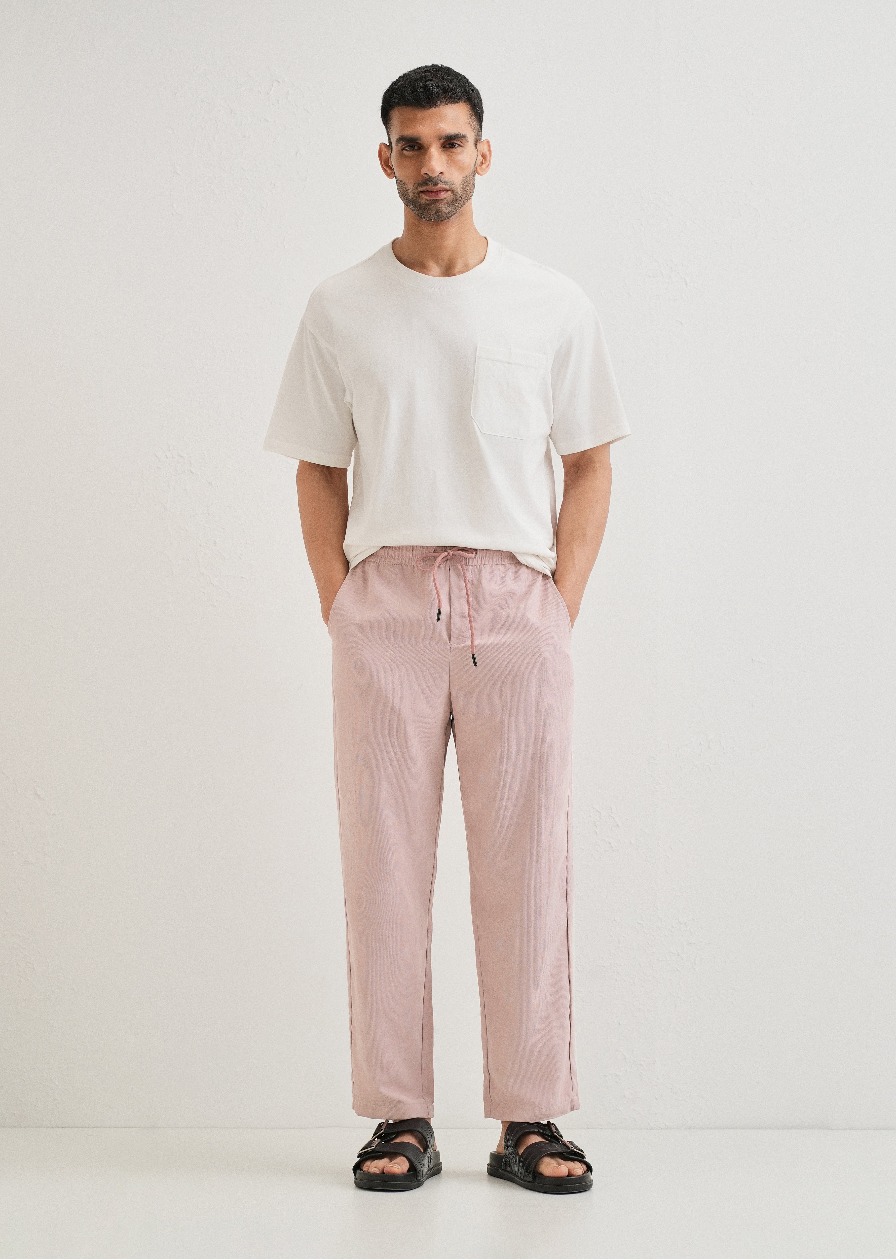 Rose Pink Pin Stripe Corduroy Pant