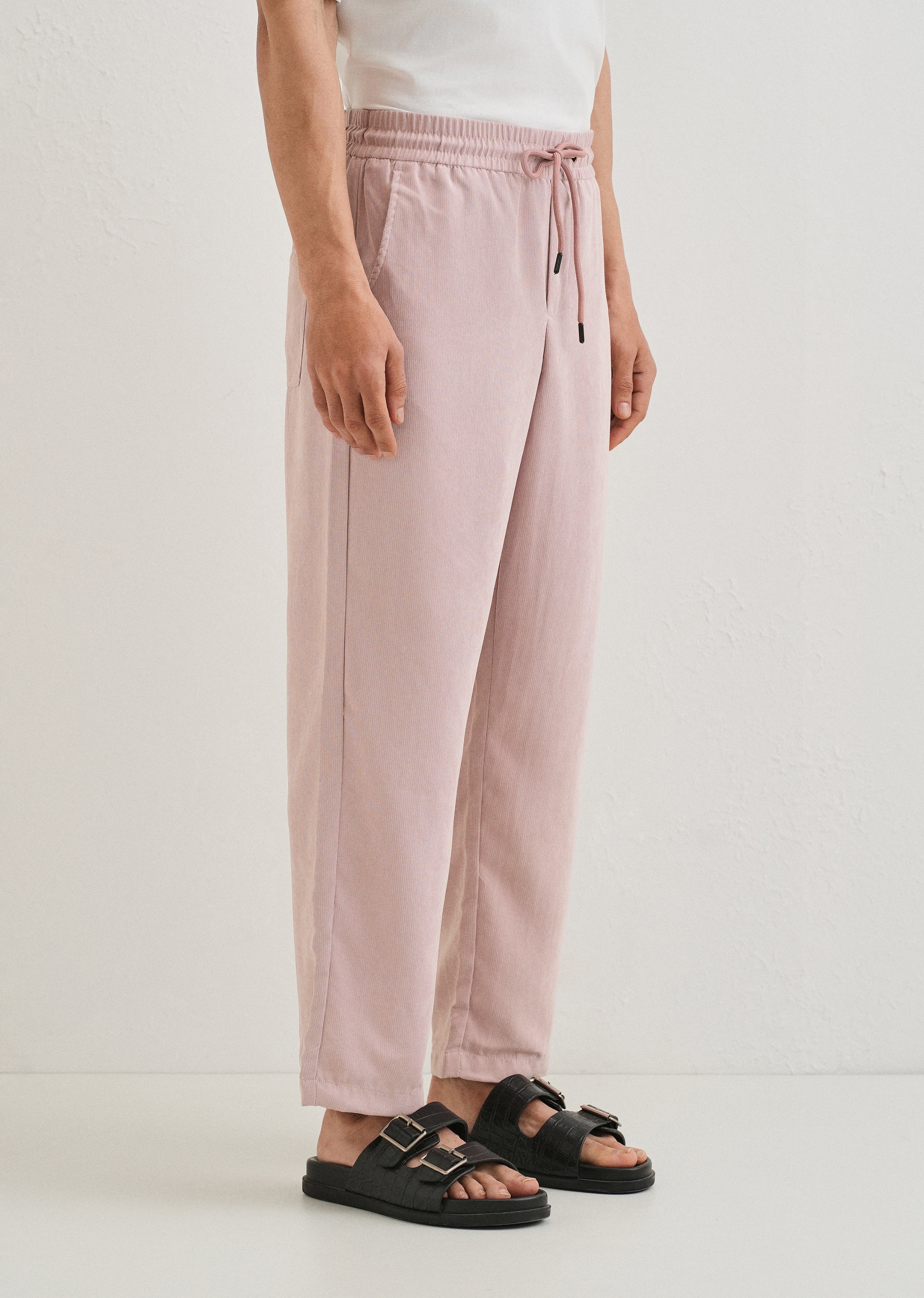 Rose Pink Pin Stripe Corduroy Pant